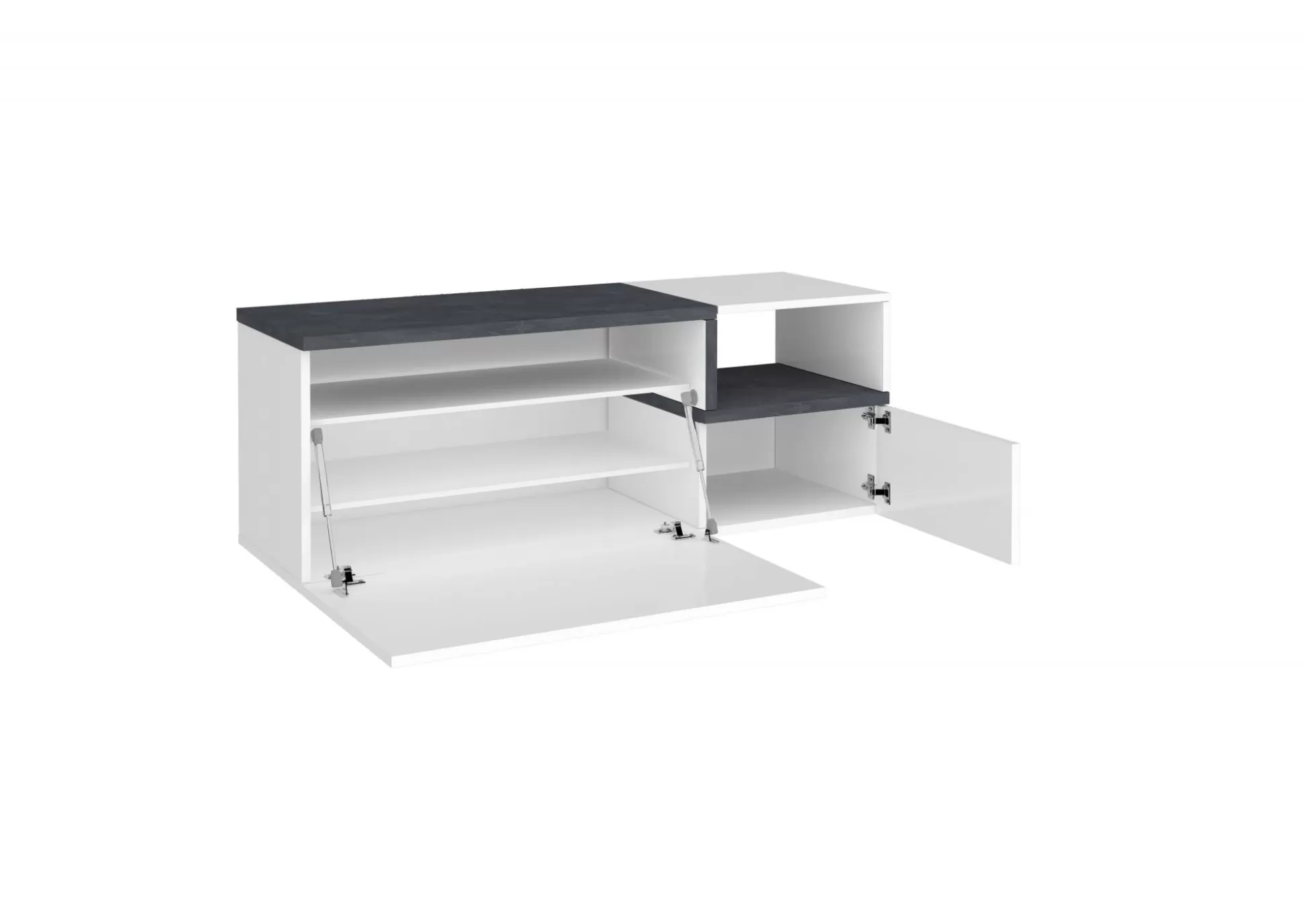 Dmora Mobili Da Ingresso<Mobile da ingresso Graziella, cm 120x40h54, Bianco lucido e Ardesia