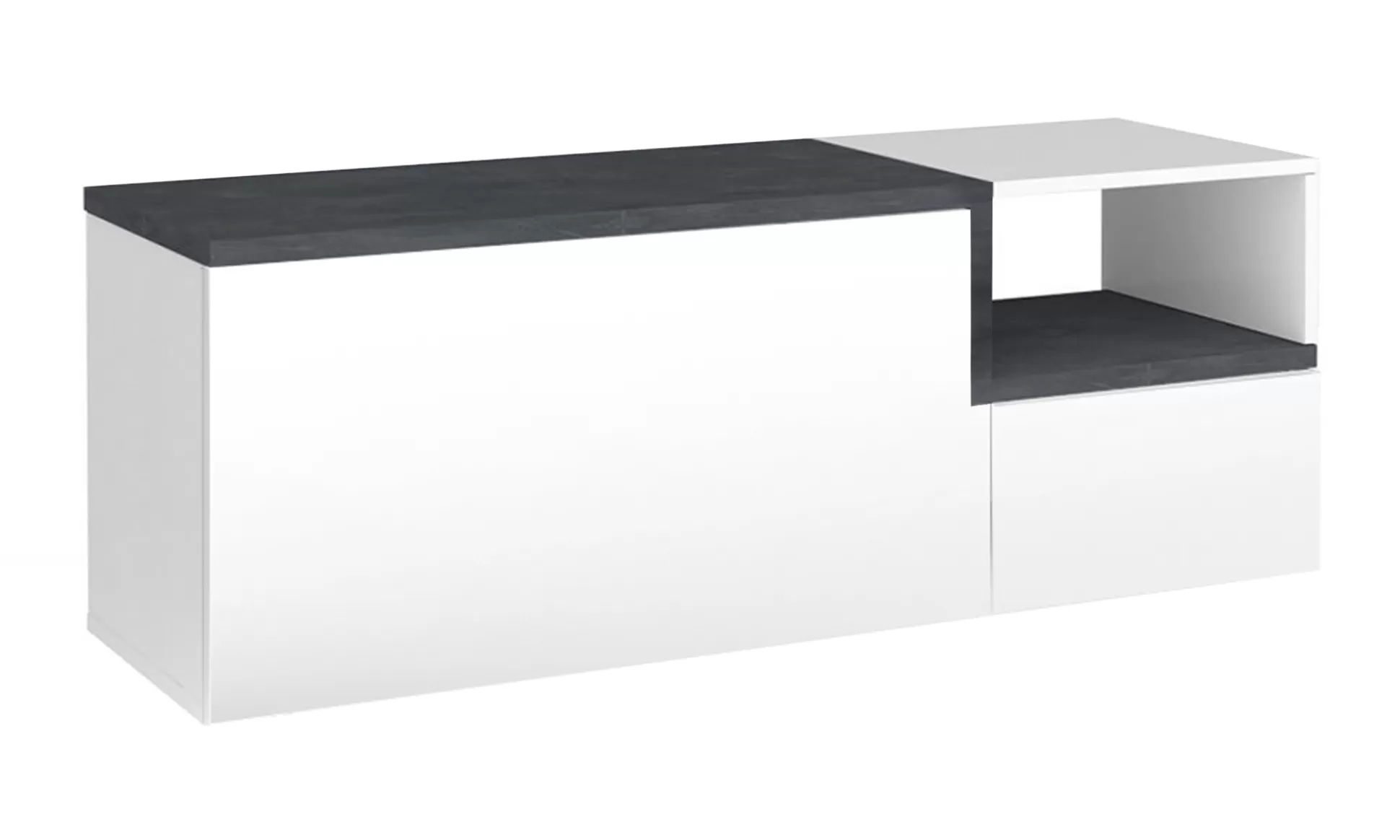 Dmora Mobili Da Ingresso<Mobile da ingresso Graziella, cm 120x40h54, Bianco lucido e Ardesia