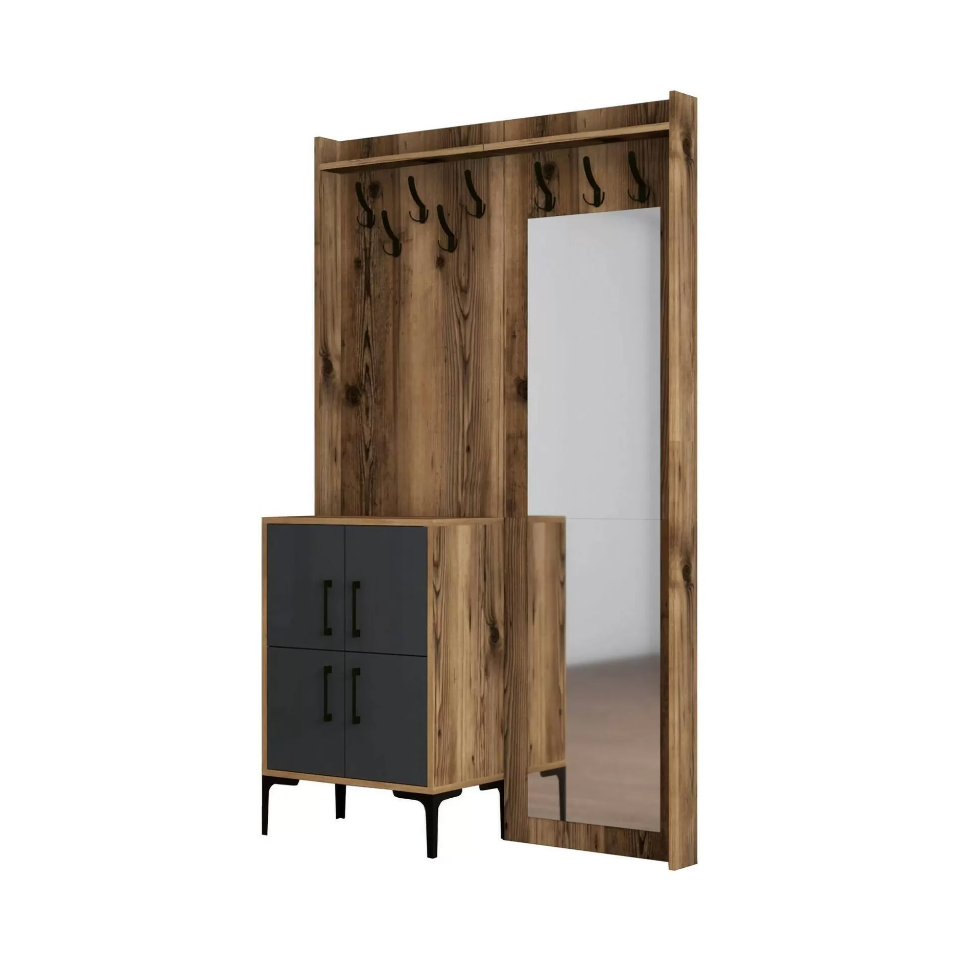 Dmora Mobili Da Ingresso<Mobile da ingresso Isidore, 120x35h200 cm, Noce e Antracite