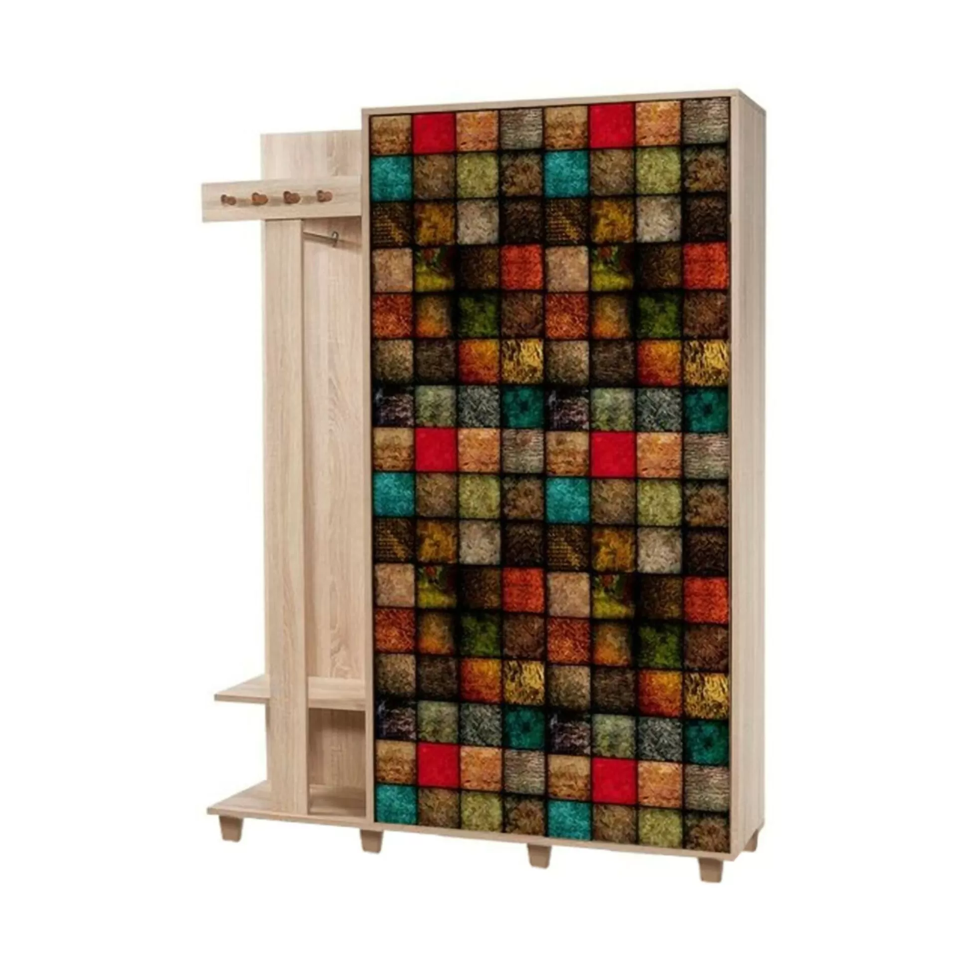 Dmora Mobili Da Ingresso<Mobile da ingresso Liana, 135x36h194 cm, Quercia e Multicolore