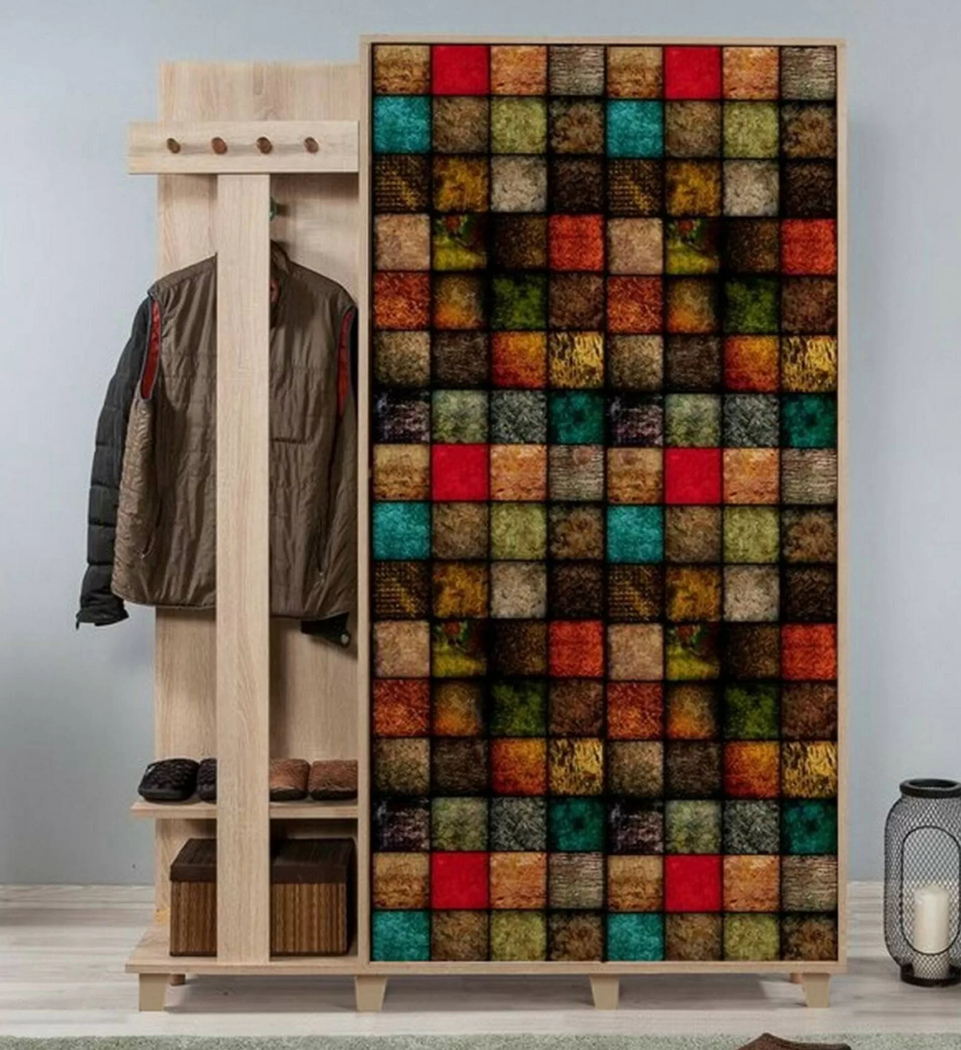 Dmora Mobili Da Ingresso<Mobile da ingresso Liana, 135x36h194 cm, Quercia e Multicolore