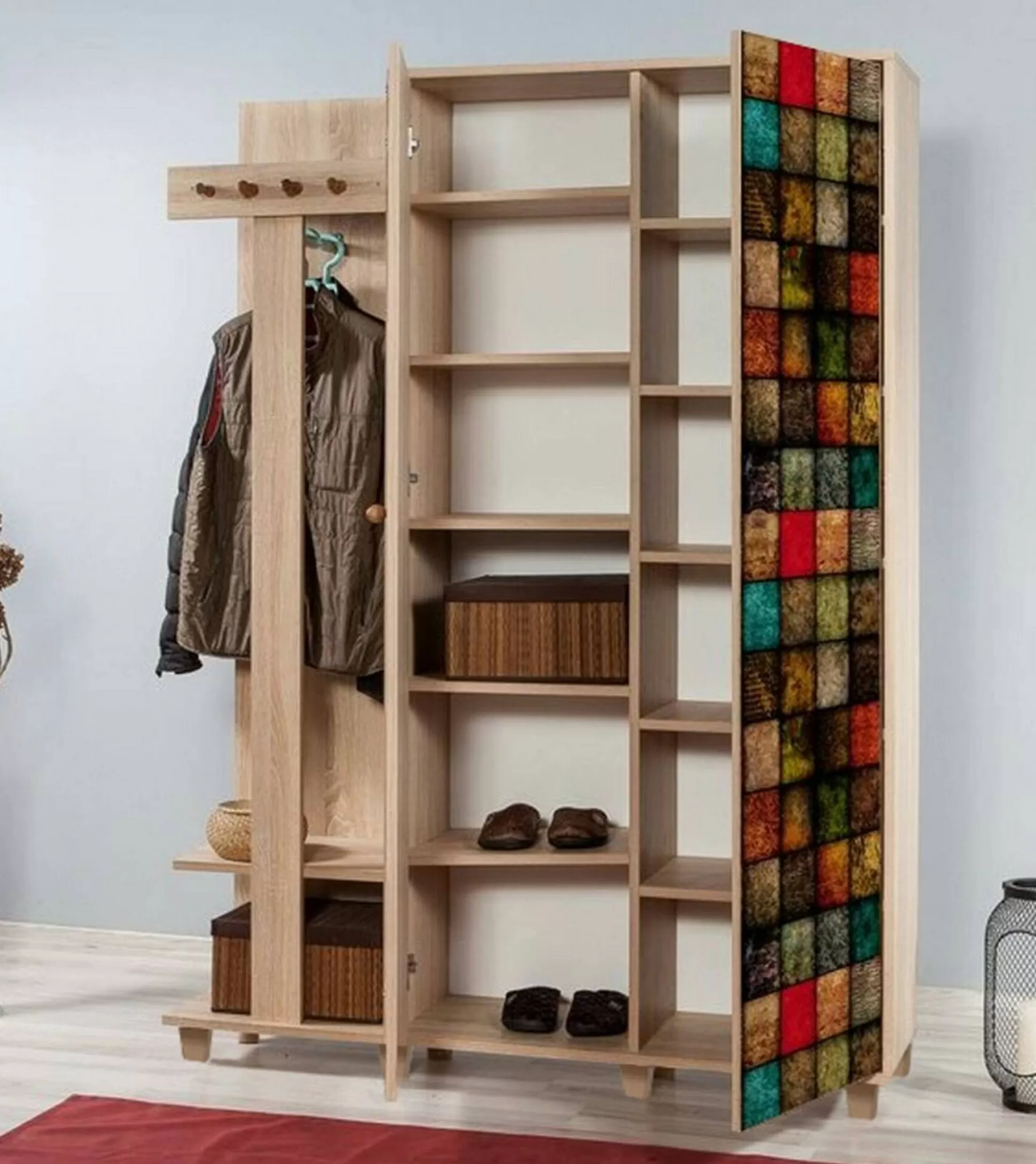 Dmora Mobili Da Ingresso<Mobile da ingresso Liana, 135x36h194 cm, Quercia e Multicolore