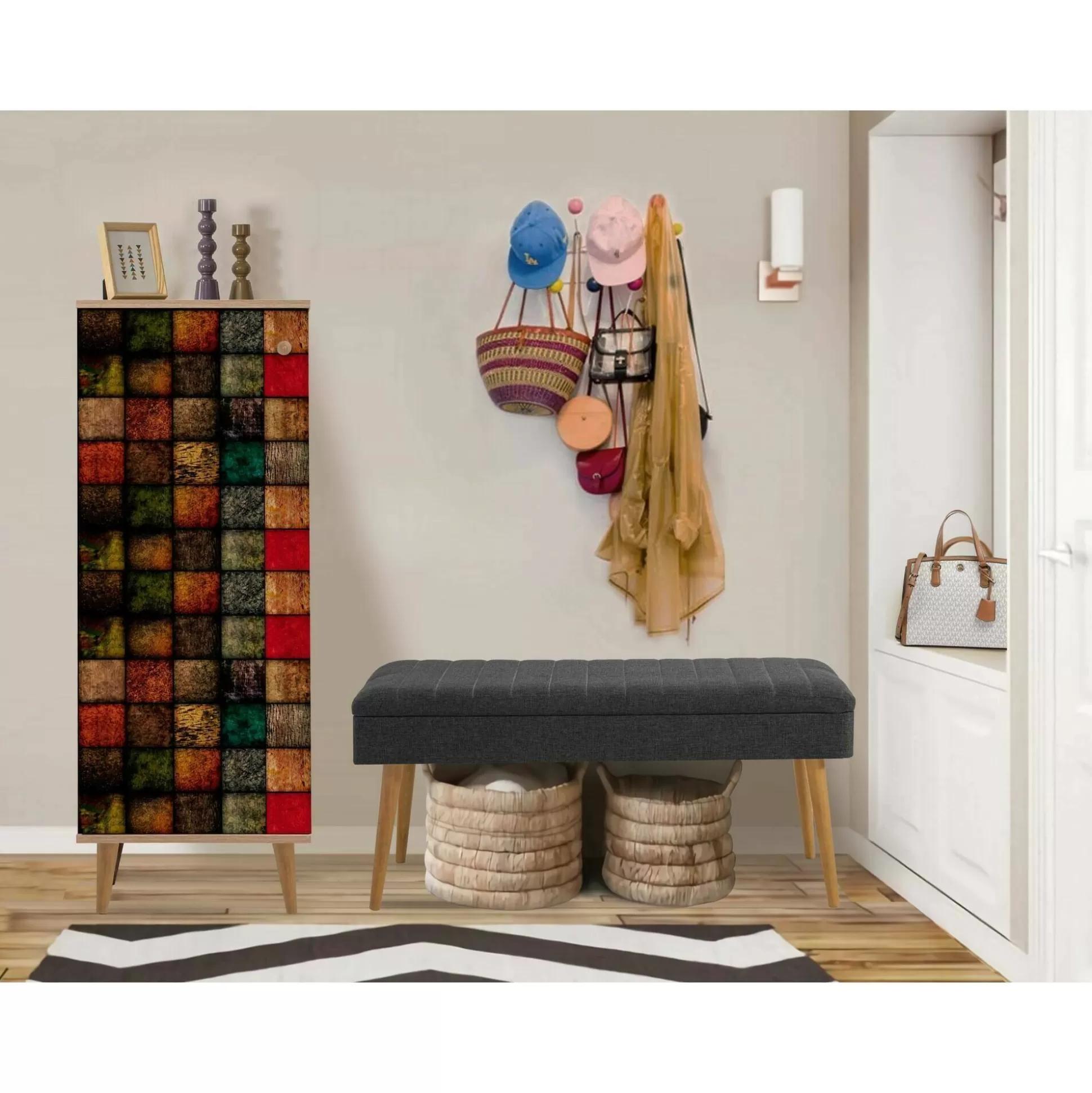 Dmora Mobili Da Ingresso<Mobile da ingresso Podgorica, 50x38h135 cm, Quercia e Antracite