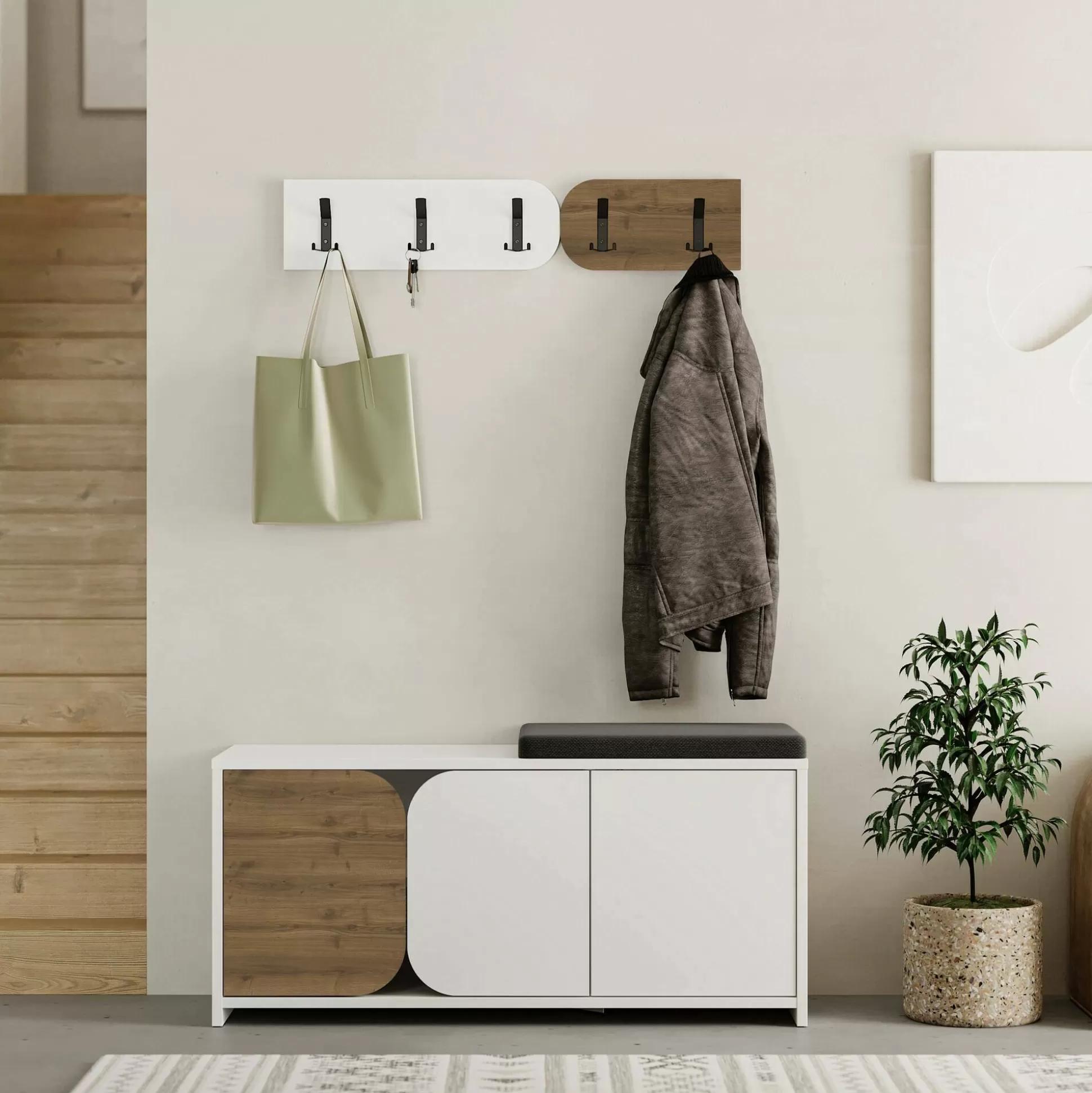 Dmora Mobili Da Ingresso<Mobile da ingresso Riga, 105x37 h52 cm, Quercia e Bianco