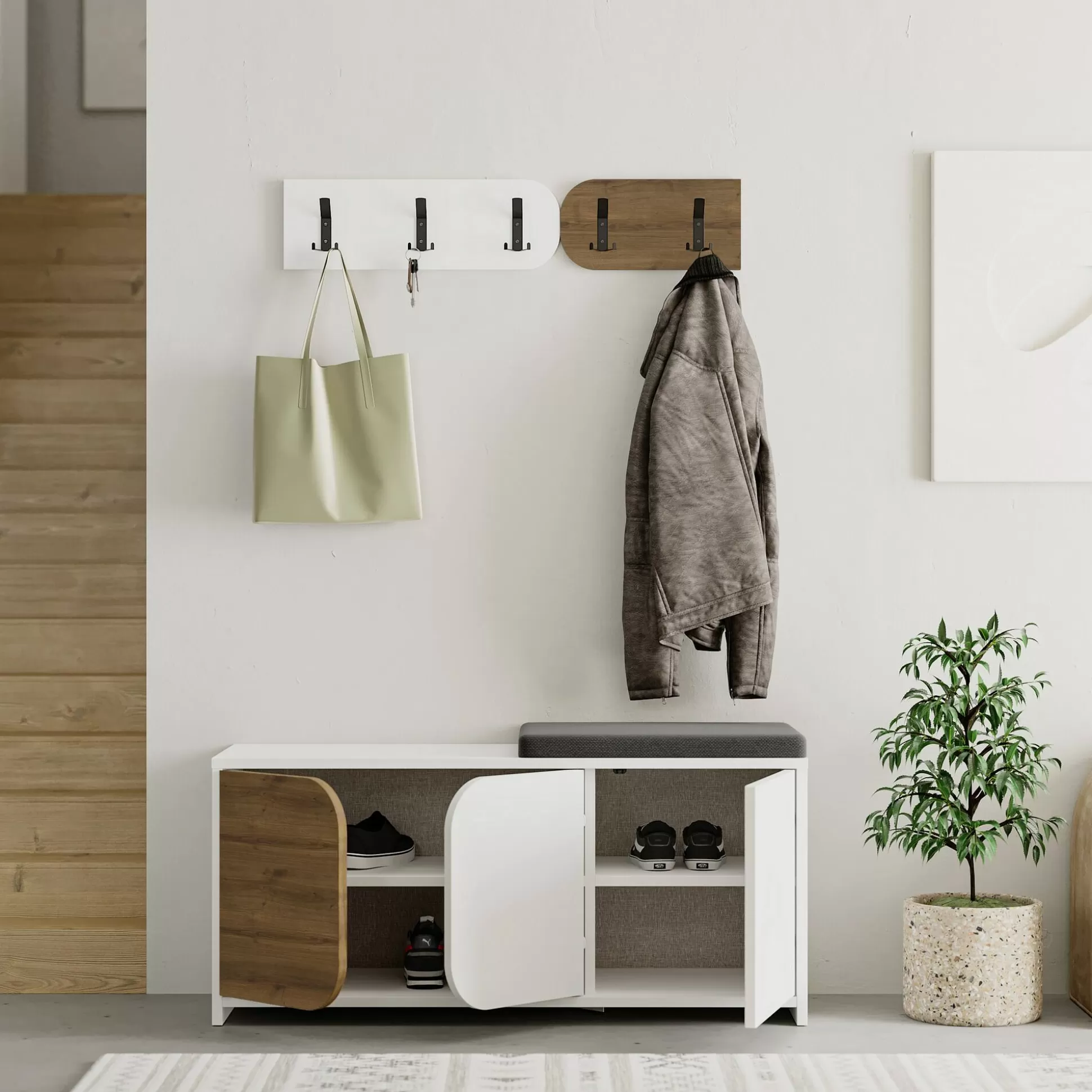 Dmora Mobili Da Ingresso<Mobile da ingresso Riga, 105x37 h52 cm, Quercia e Bianco