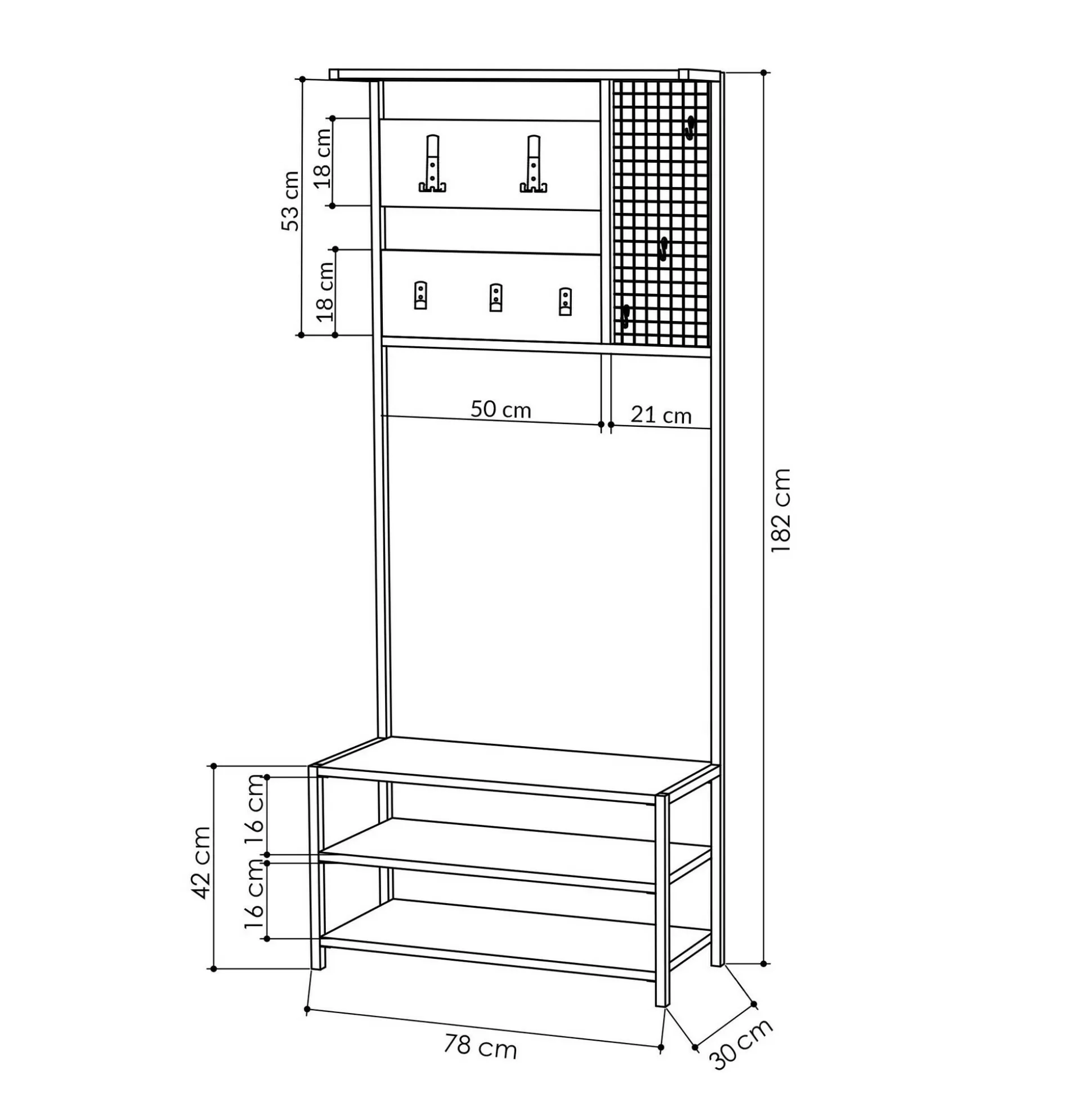 Dmora Mobili Da Ingresso<Mobile da ingresso Varsavia, 78x30 h182 cm, Antracite e Nero