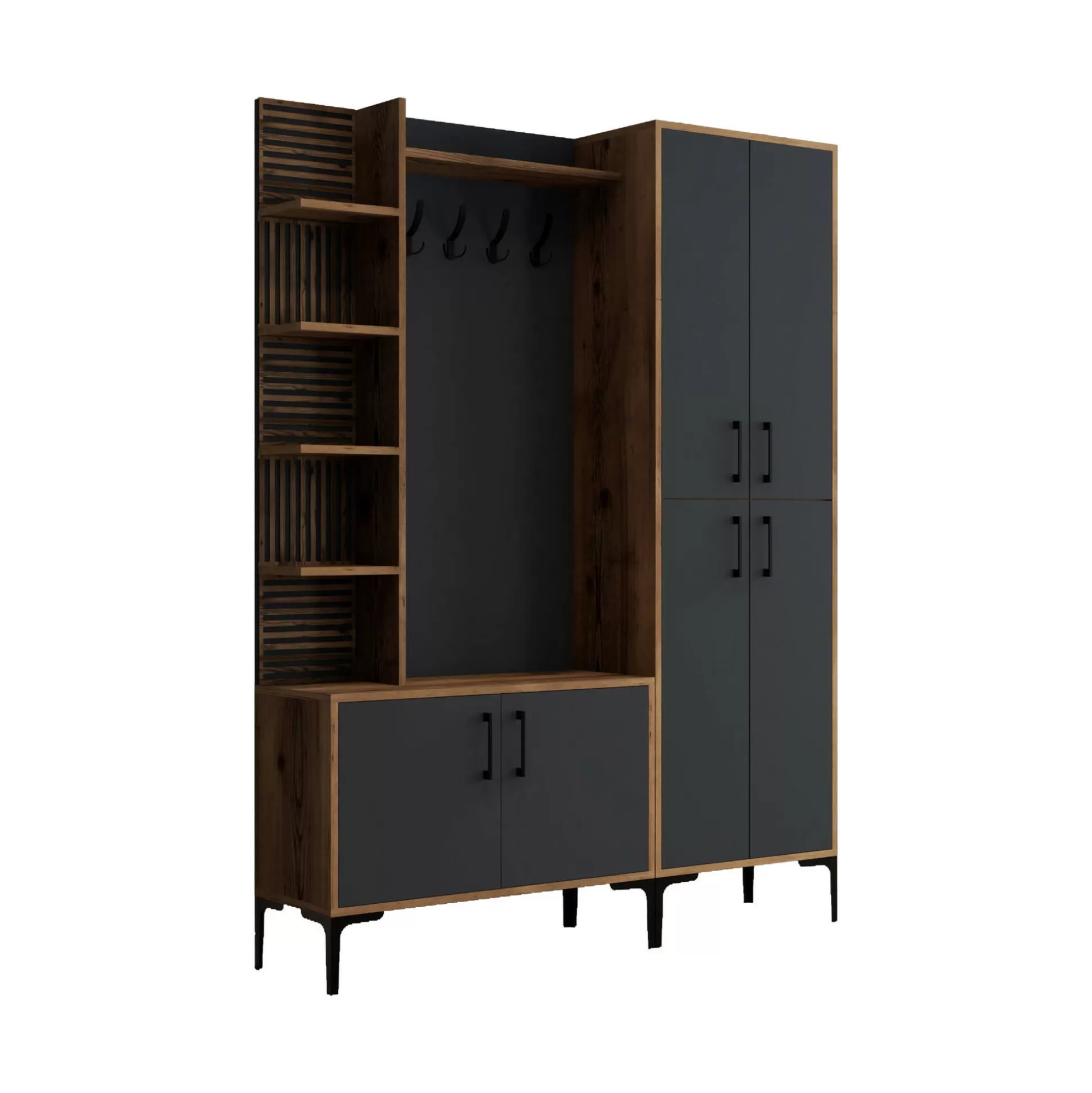 Dmora Mobili Da Ingresso<Mobile da ingresso Vivian, 150x35 h200 cm, Noce e Antracite