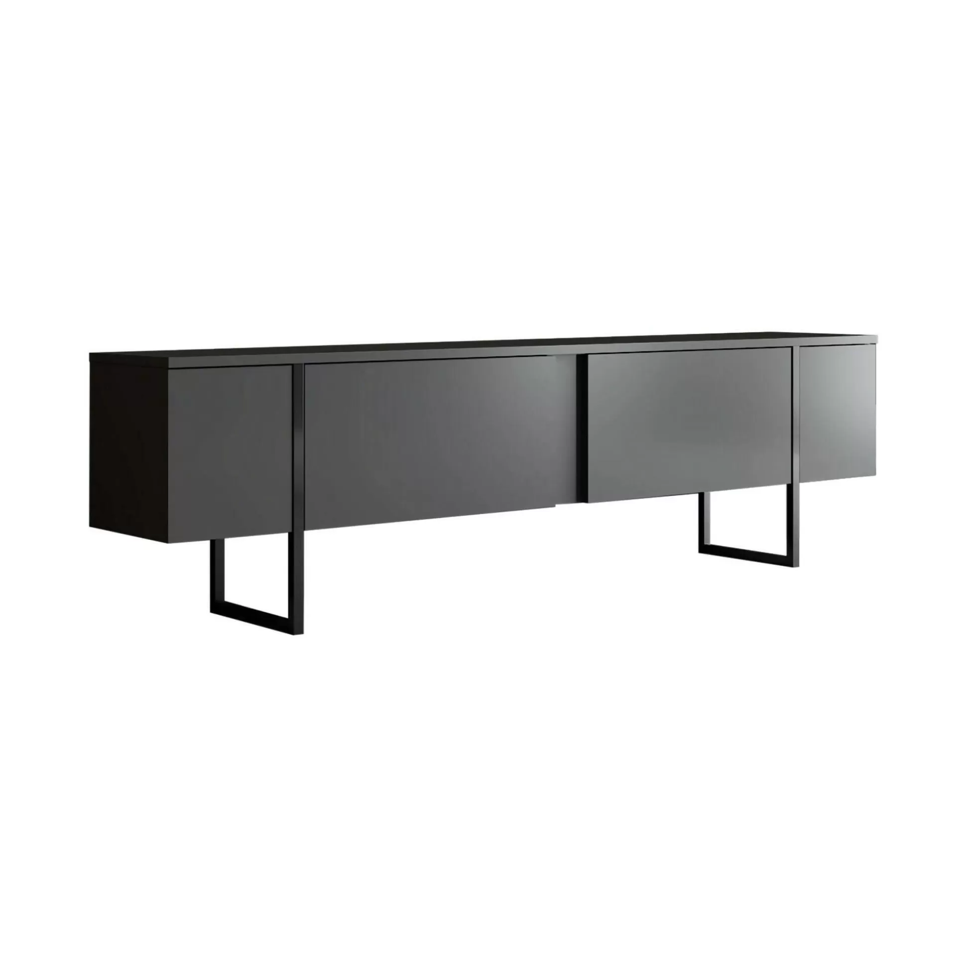 Dmora Mobili Porta Tv<Mobile porta TV Abishia, 180x30h50 cm, Antracite e Nero