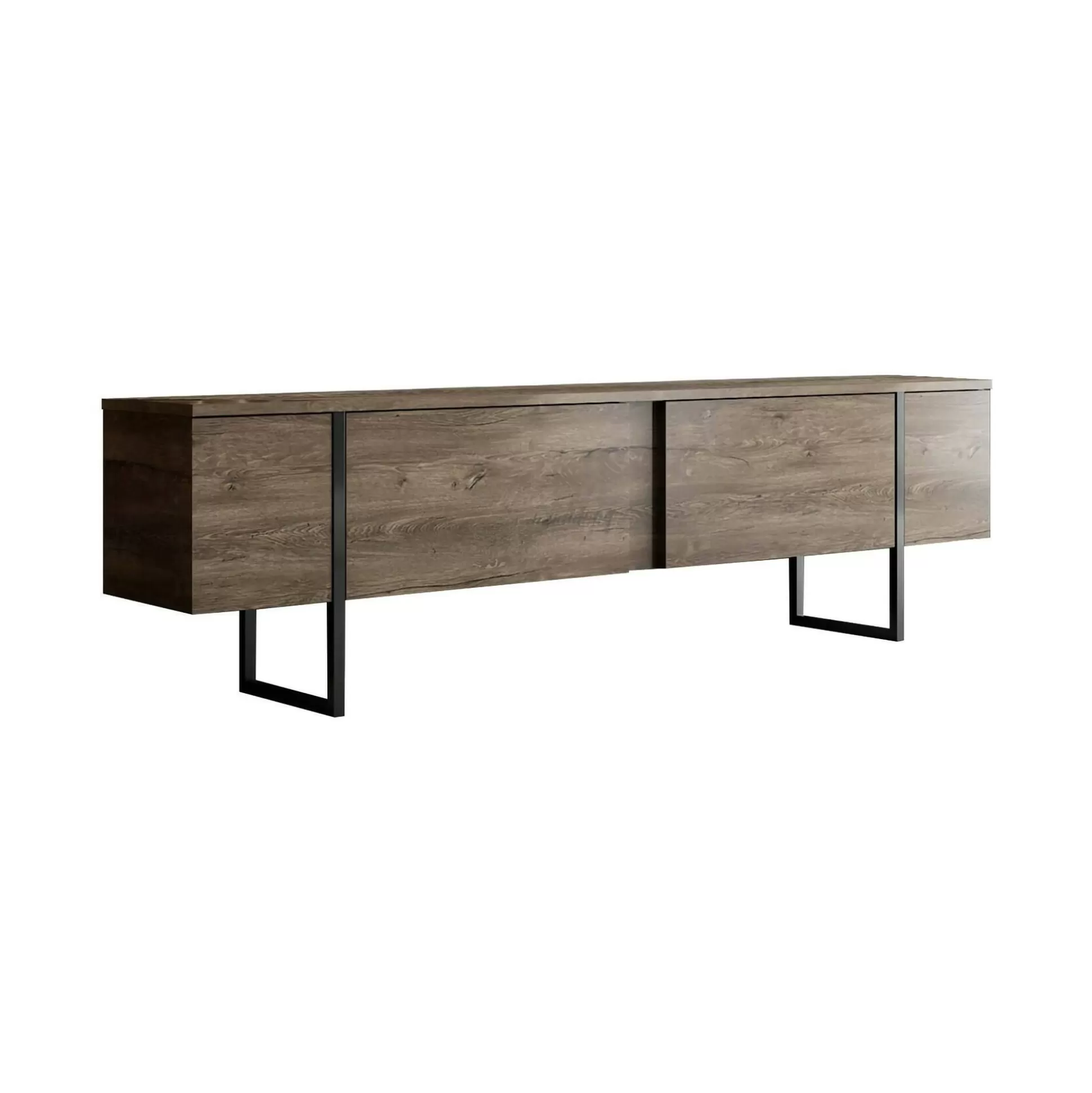 Dmora Mobili Porta Tv<Mobile porta TV Abishia, 180x30h50 cm, Noce e Nero
