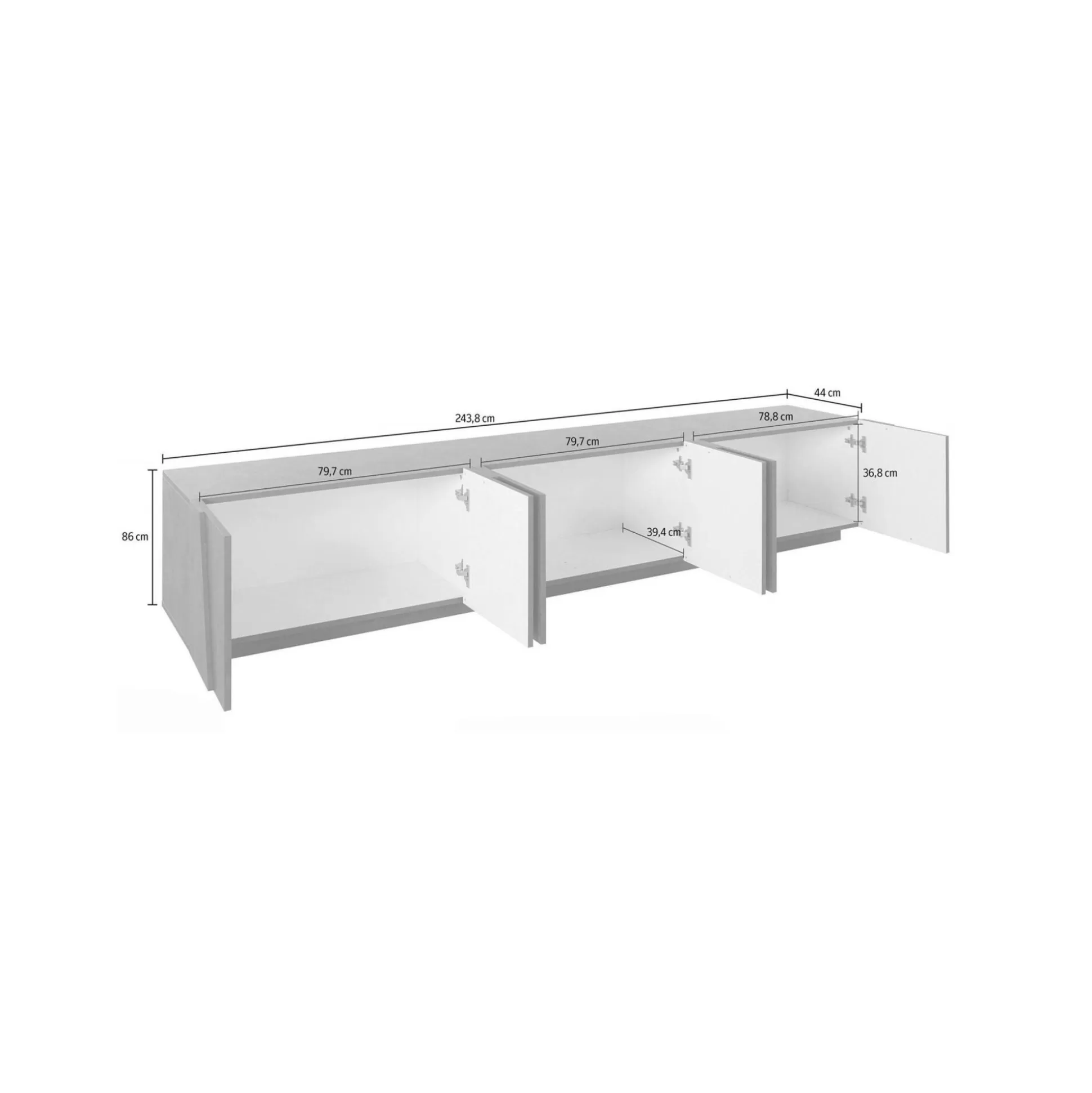 Dmora Mobili Porta Tv<Mobile porta TV Aemilor, cm 244x44h46, scuro