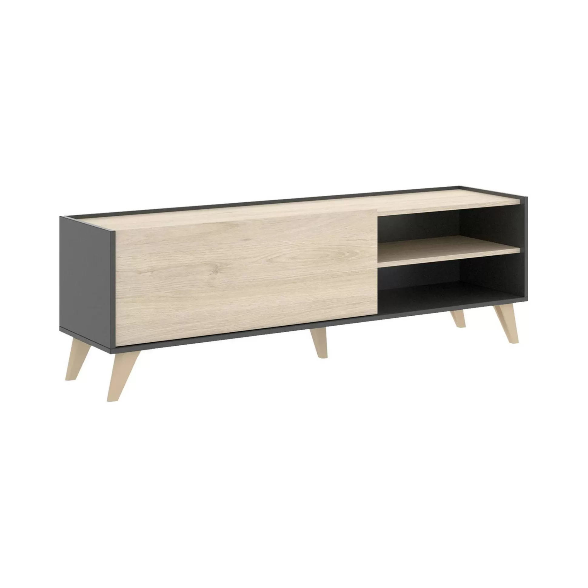 Dmora Mobili Porta Tv<Mobile porta TV Allesia, 155x43h47 cm, Rovere e Antracite