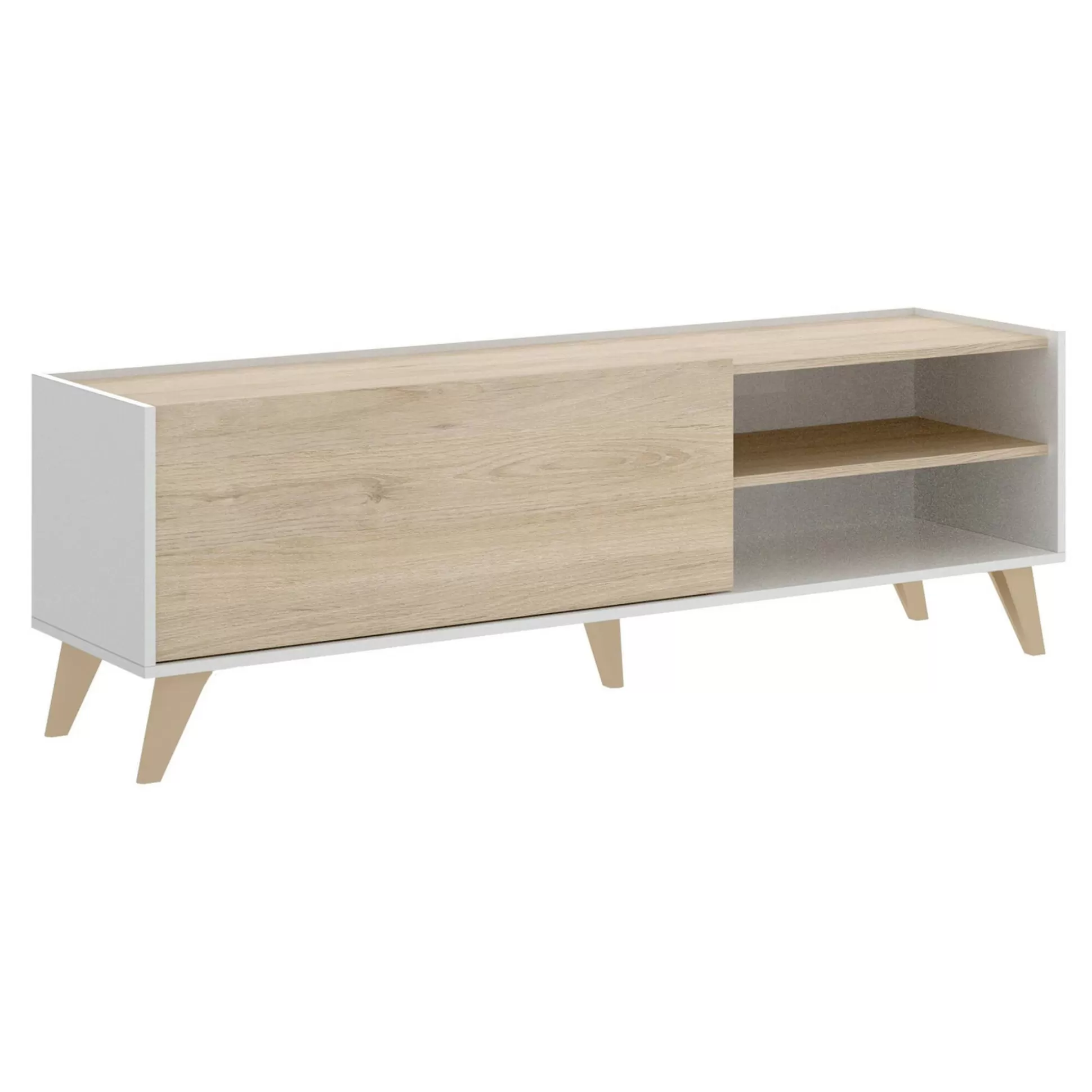 Dmora Mobili Porta Tv<Mobile porta TV Allesia, 155x43h47 cm, Rovere e Bianco