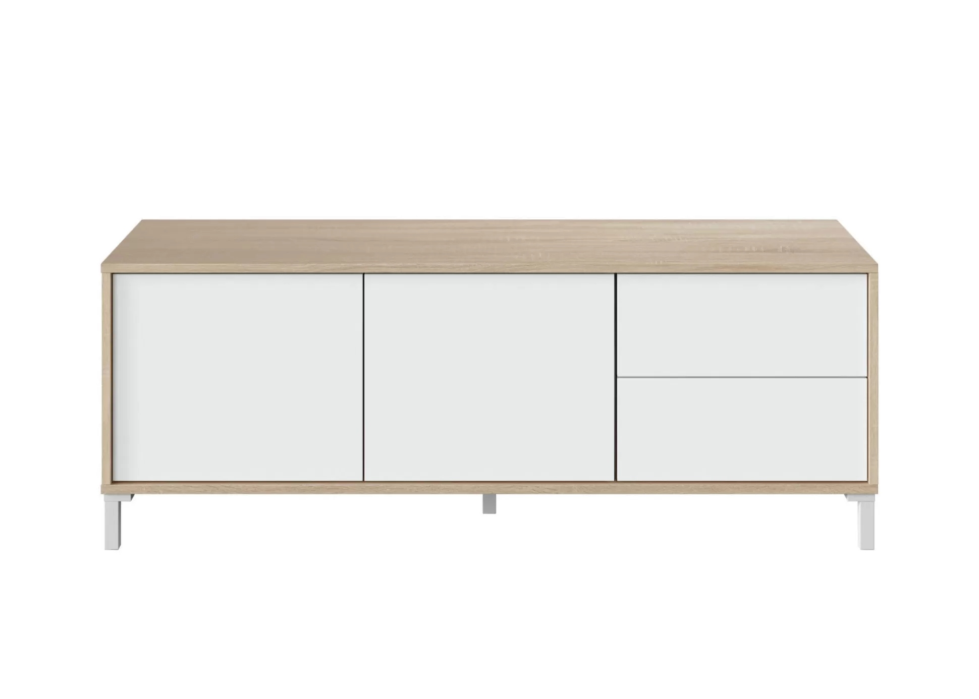 Dmora Mobili Porta Tv<Mobile porta TV Alva, 130x41h47 cm, Rovere e Bianco