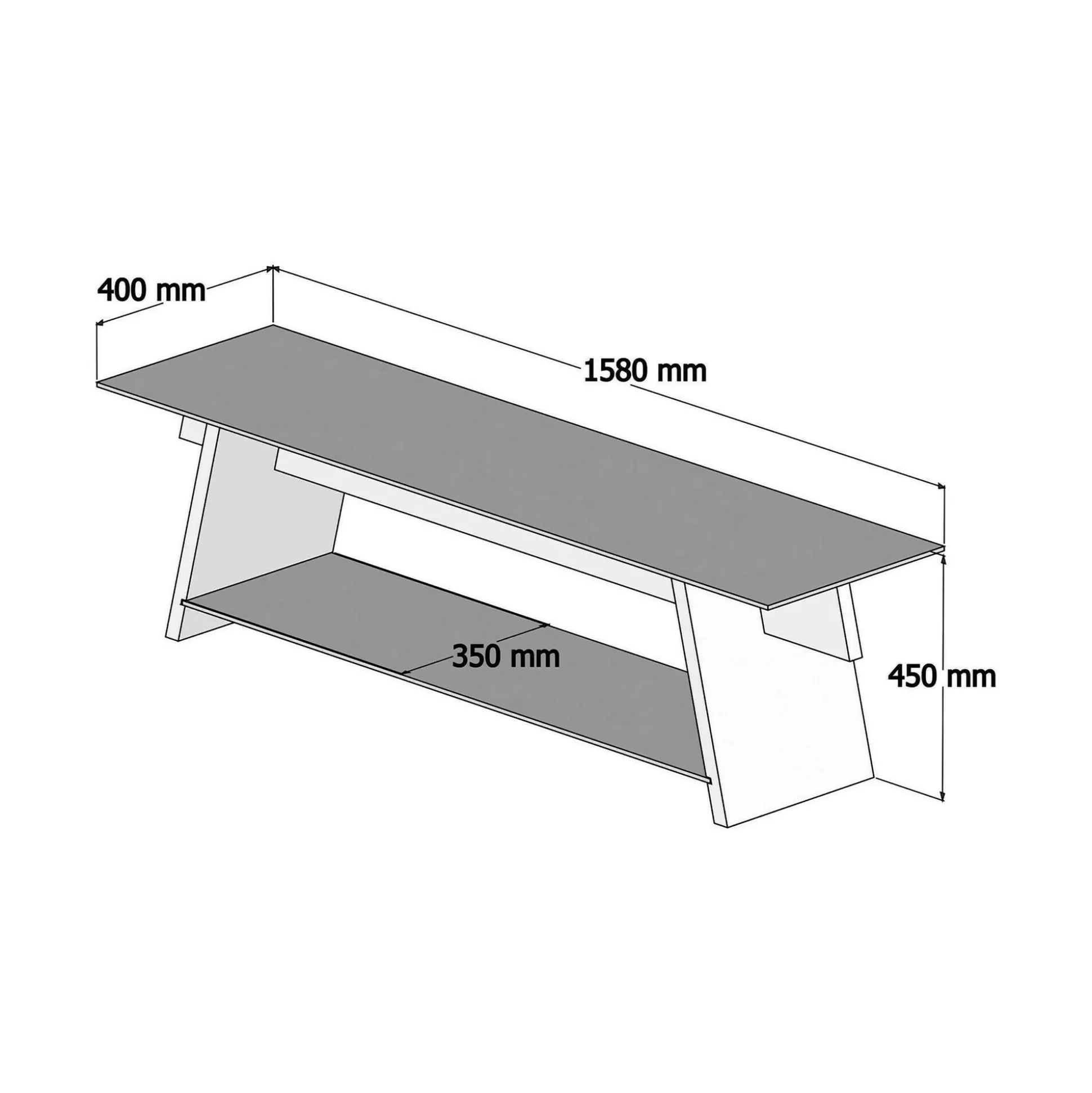 Dmora Mobili Porta Tv<Mobile porta TV Amorosi, 158x40h45 cm, Noce e Nero