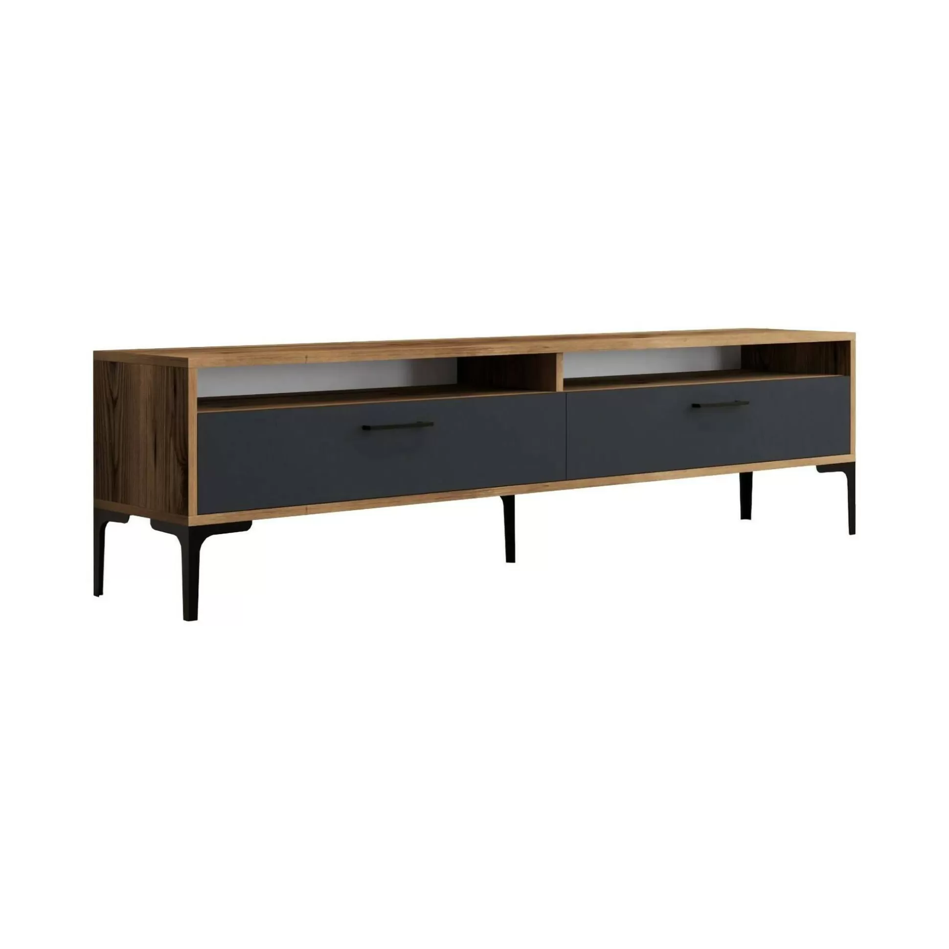 Dmora Mobili Porta Tv<Mobile porta TV Angiari, 180x47h35 cm, Noce e Antracite