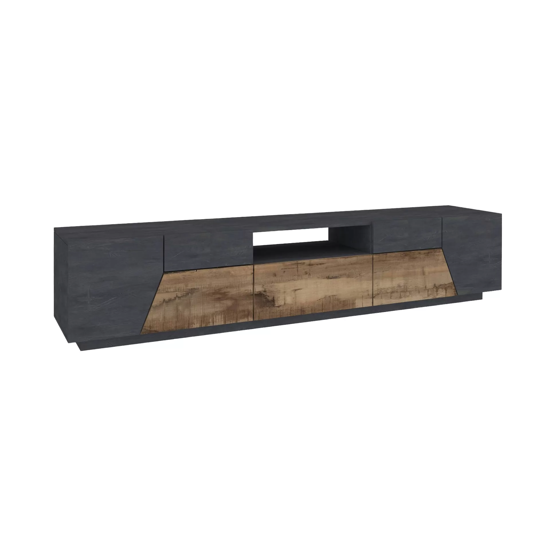 Dmora Mobili Porta Tv<Mobile porta TV Animai, cm 220x43h46, Ardesia e Acero