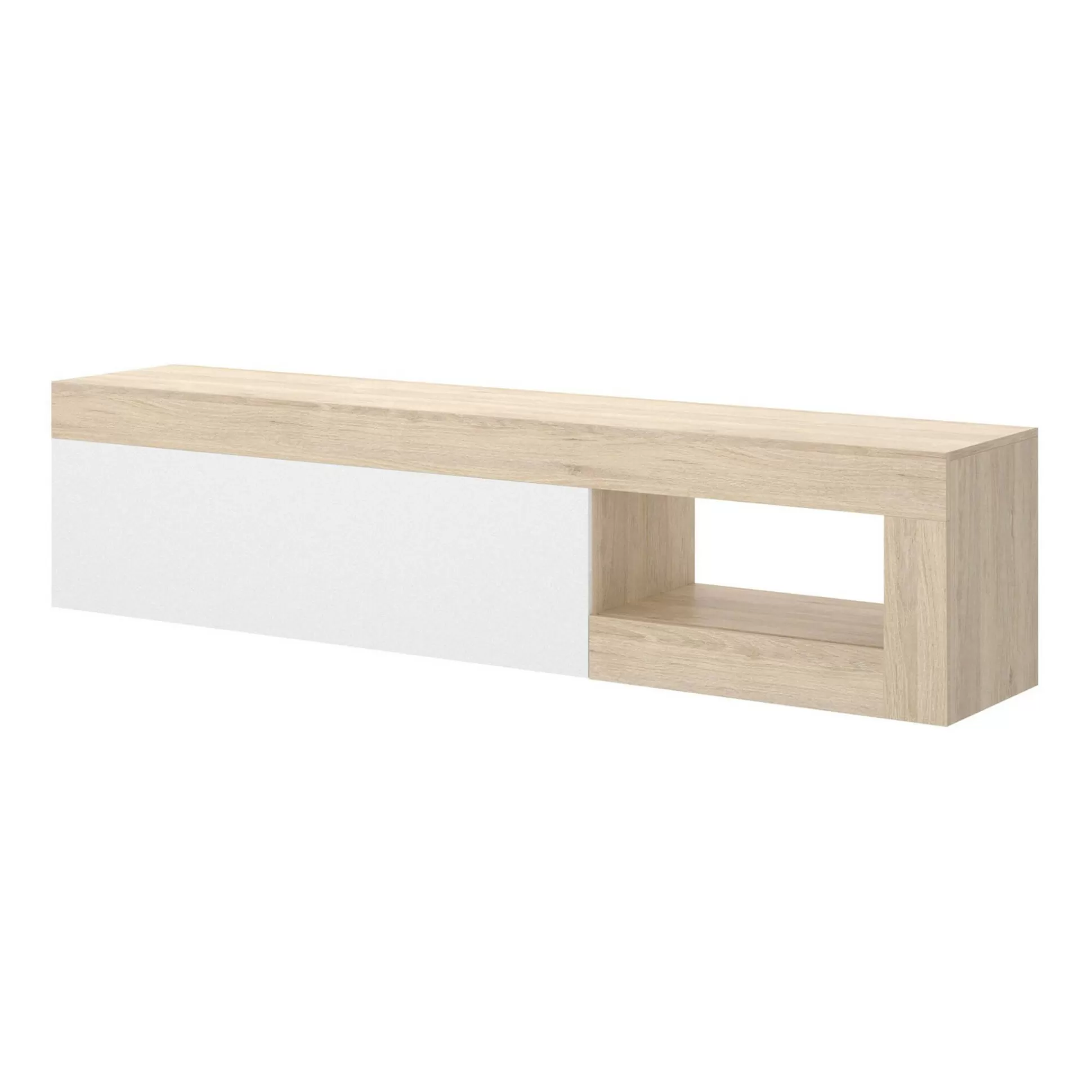 Dmora Mobili Porta Tv<Mobile porta TV Animeli, 204x42h48 cm, Rovere e Bianco