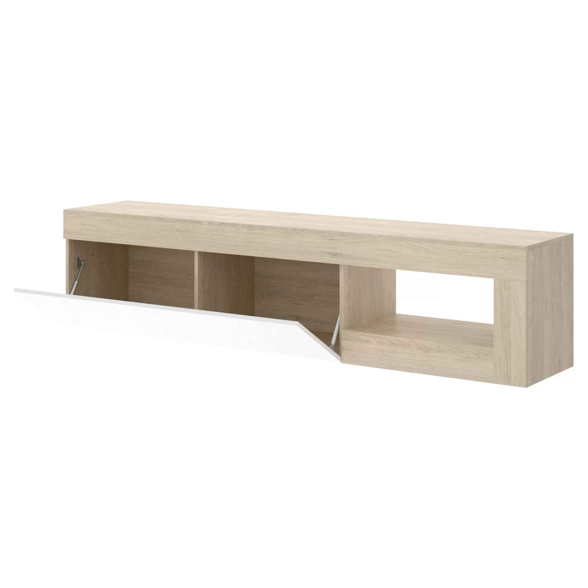 Dmora Mobili Porta Tv<Mobile porta TV Animeli, 204x42h48 cm, Rovere e Bianco