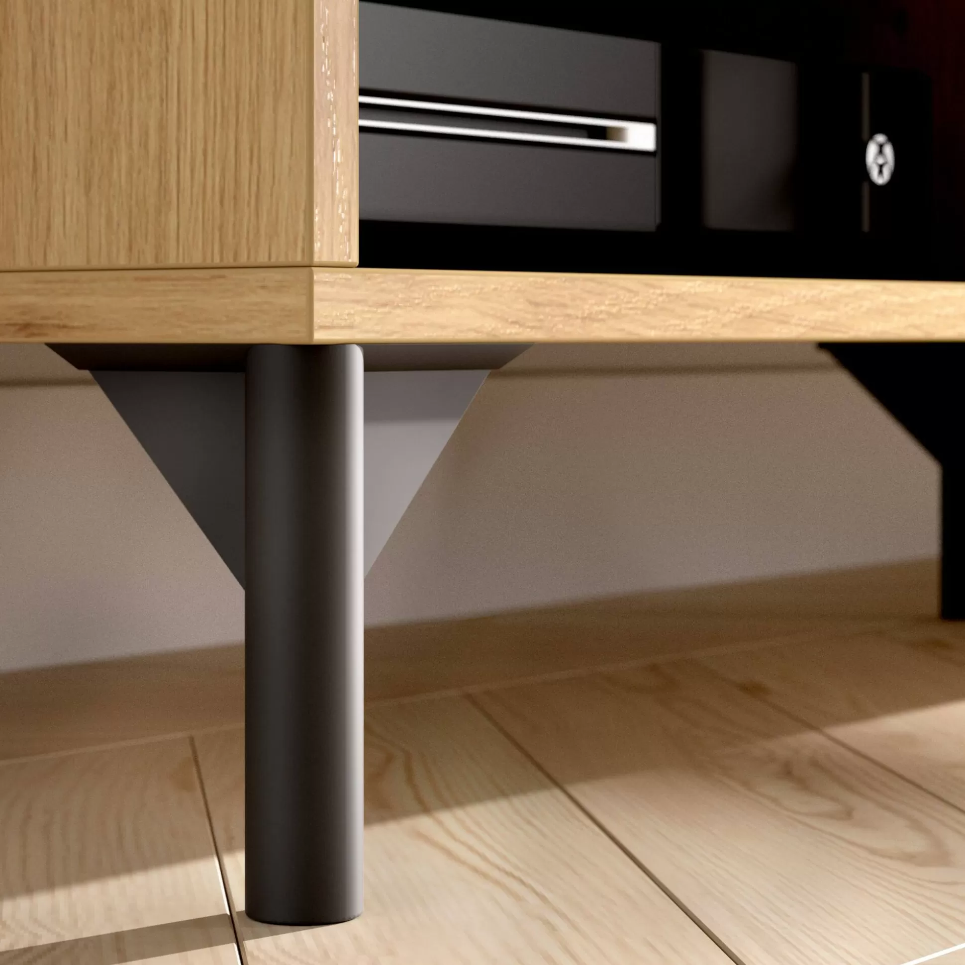 Dmora Mobili Porta Tv<Mobile porta TV Aras, 164x39h49 cm, Rovere Nodi e Antracite