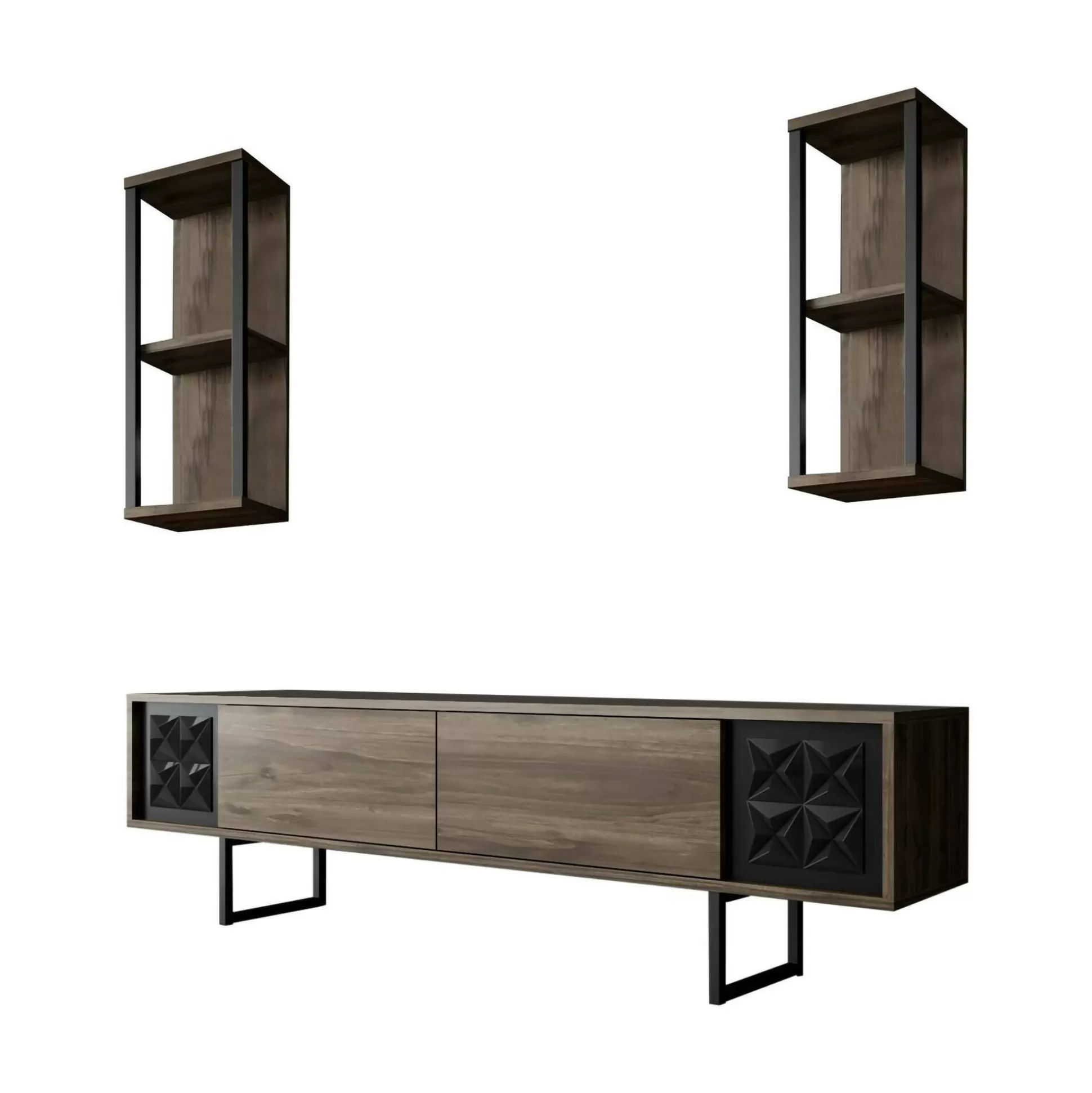 Dmora Mobili Porta Tv<Mobile porta TV Axa, 180x30h48 cm, Noce e Nero