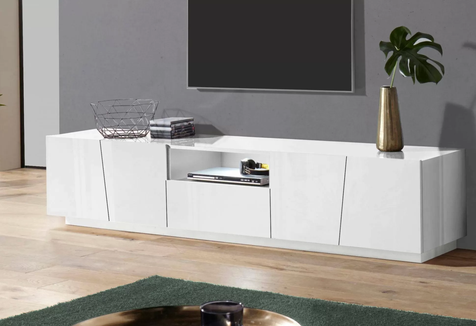 Dmora Mobili Porta Tv<Mobile porta TV Azzurras, , con luce LED