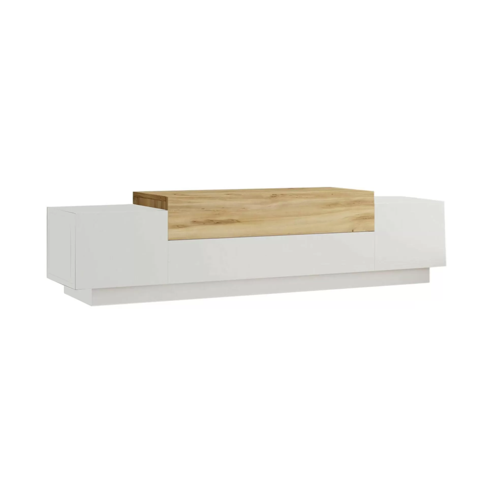 Dmora Mobili Porta Tv<Mobile porta TV Baiano, 160x37h39 cm, Quercia e Bianco