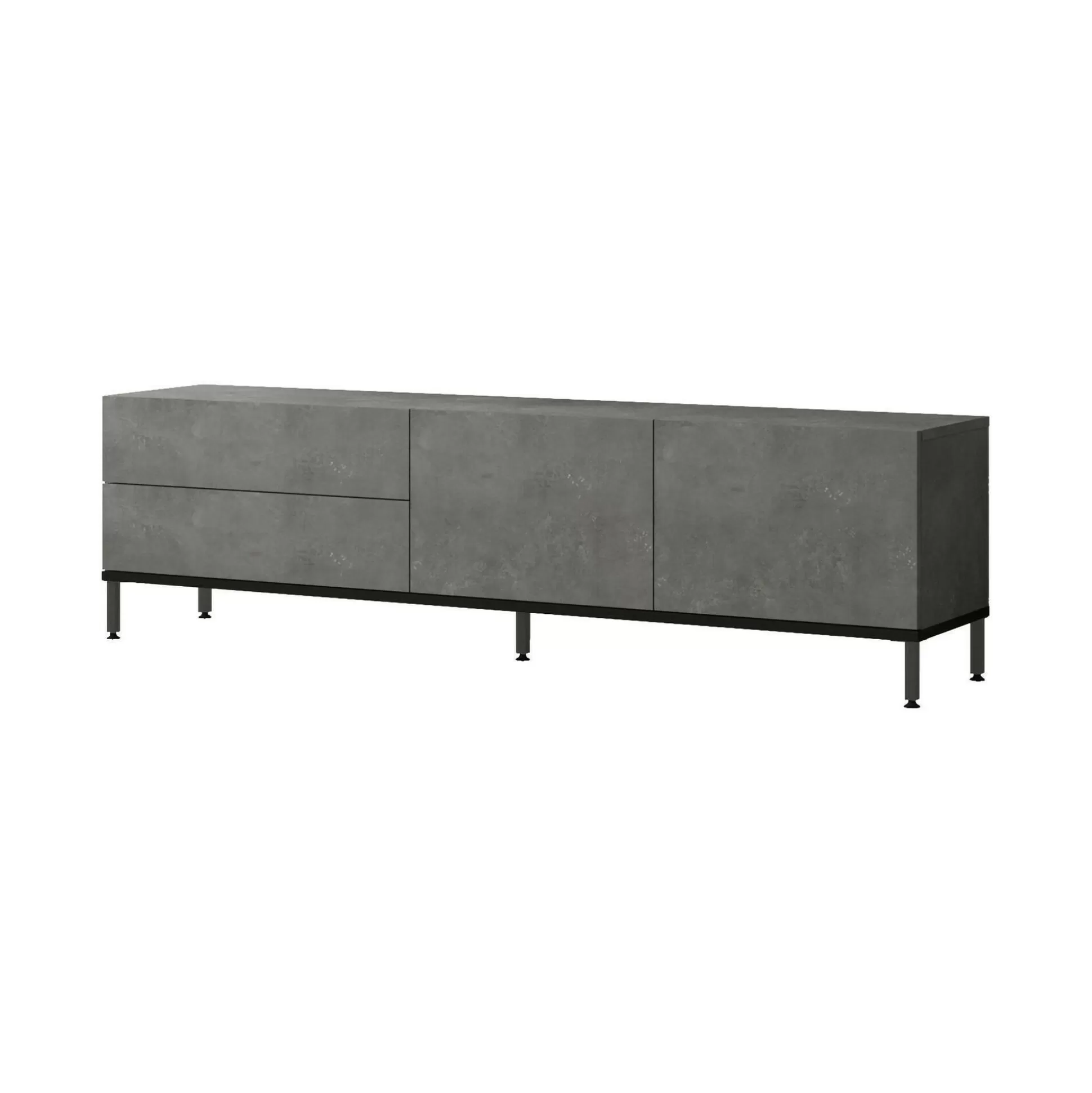 Dmora Mobili Porta Tv<Mobile porta TV Basyang, 170x36h46 cm, Argento e Nero
