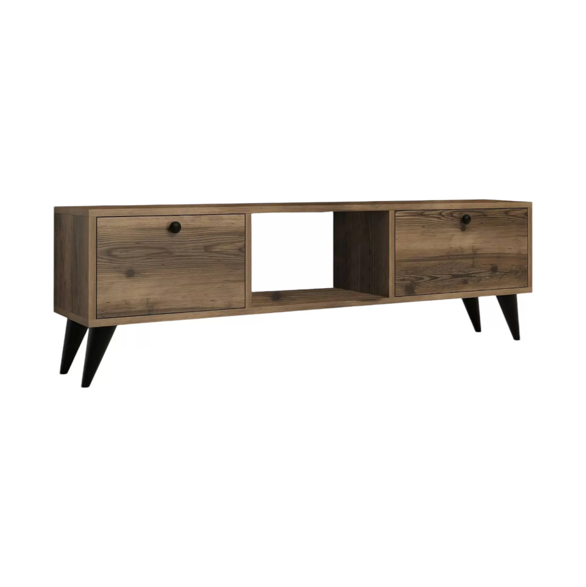 Dmora Mobili Porta Tv<Mobile porta TV Bloem, 138x30 h43 cm, Noce e Nero