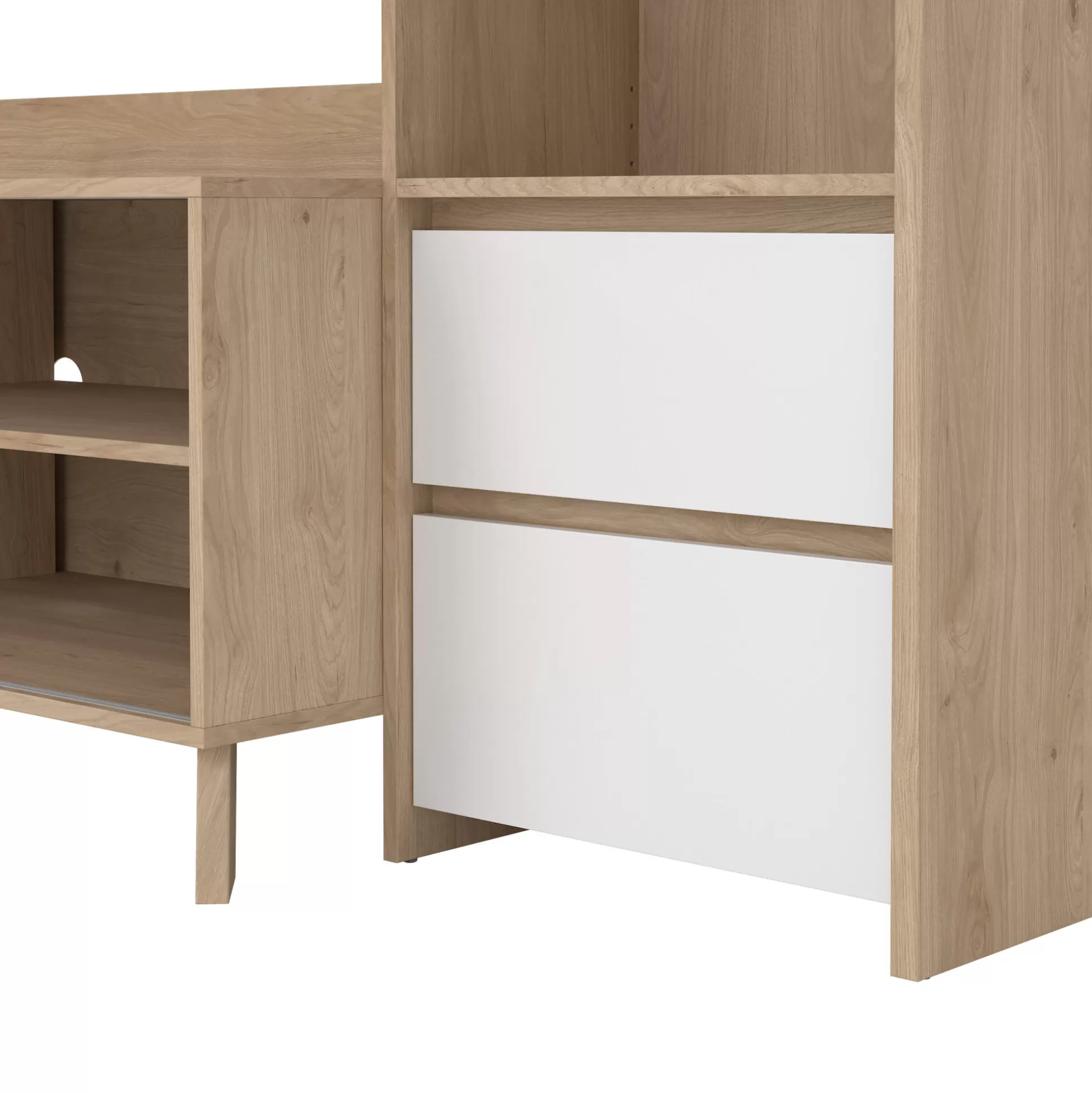 Dmora Mobili Porta Tv<Mobile porta TV Calabria, 48x209 h183 cm, Rovere e Bianco
