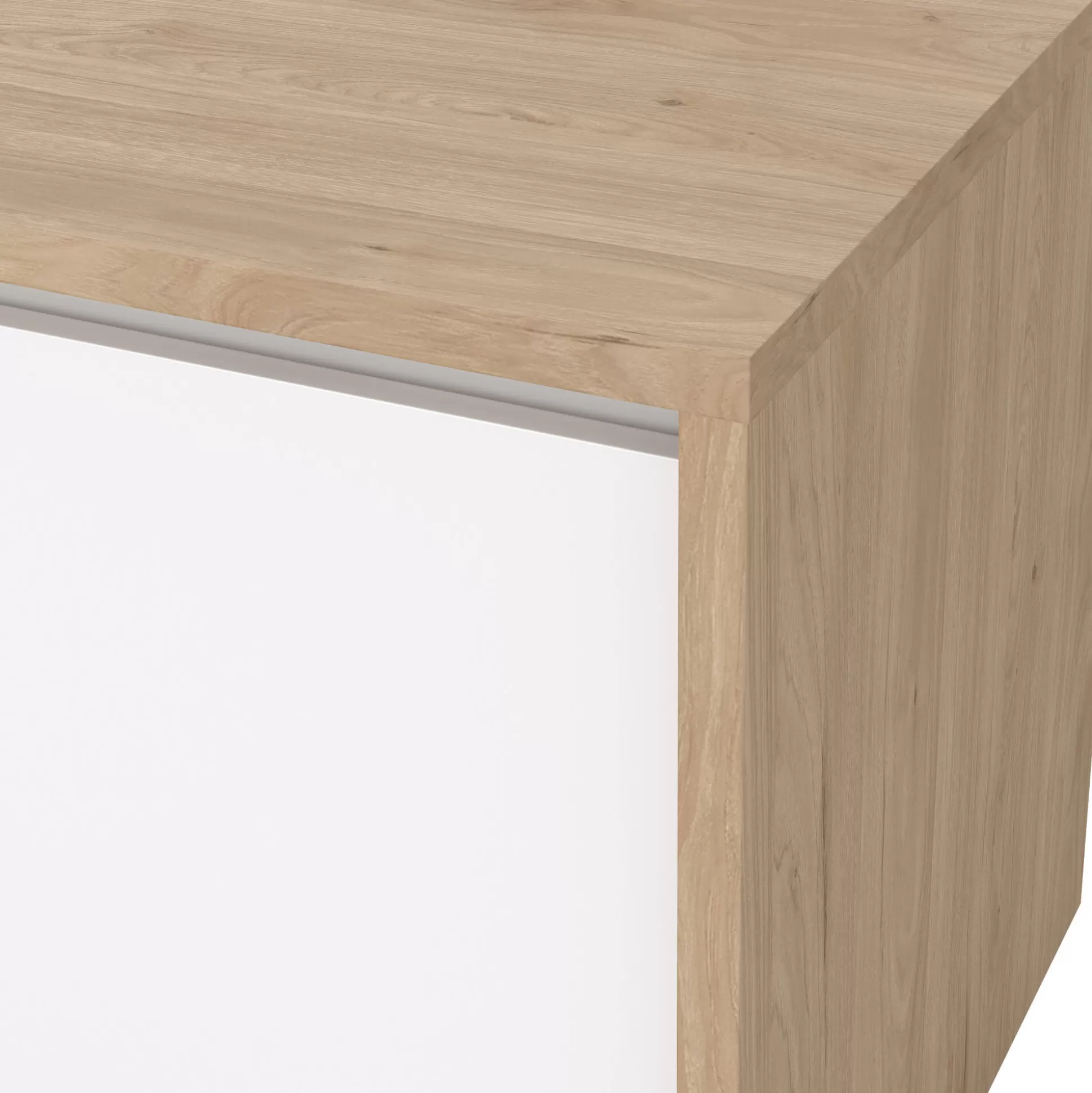 Dmora Mobili Porta Tv<Mobile porta TV Catherine, Credenza da soggiorno, Armadio basso per TV, Base parete attrezzata, 48x179 h52 cm, Rovere e Bianco