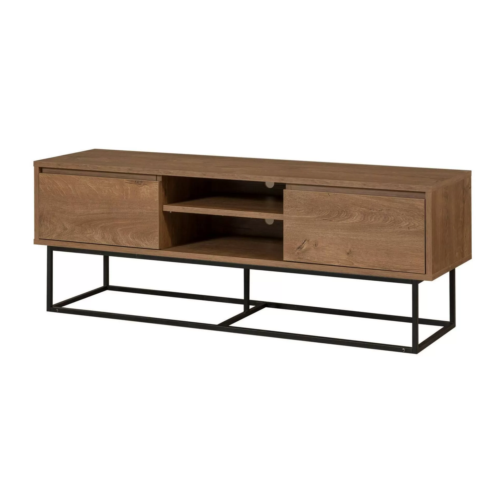 Dmora Mobili Porta Tv<Mobile porta TV Corinna, Noce e Nero, 140x40h50 cm