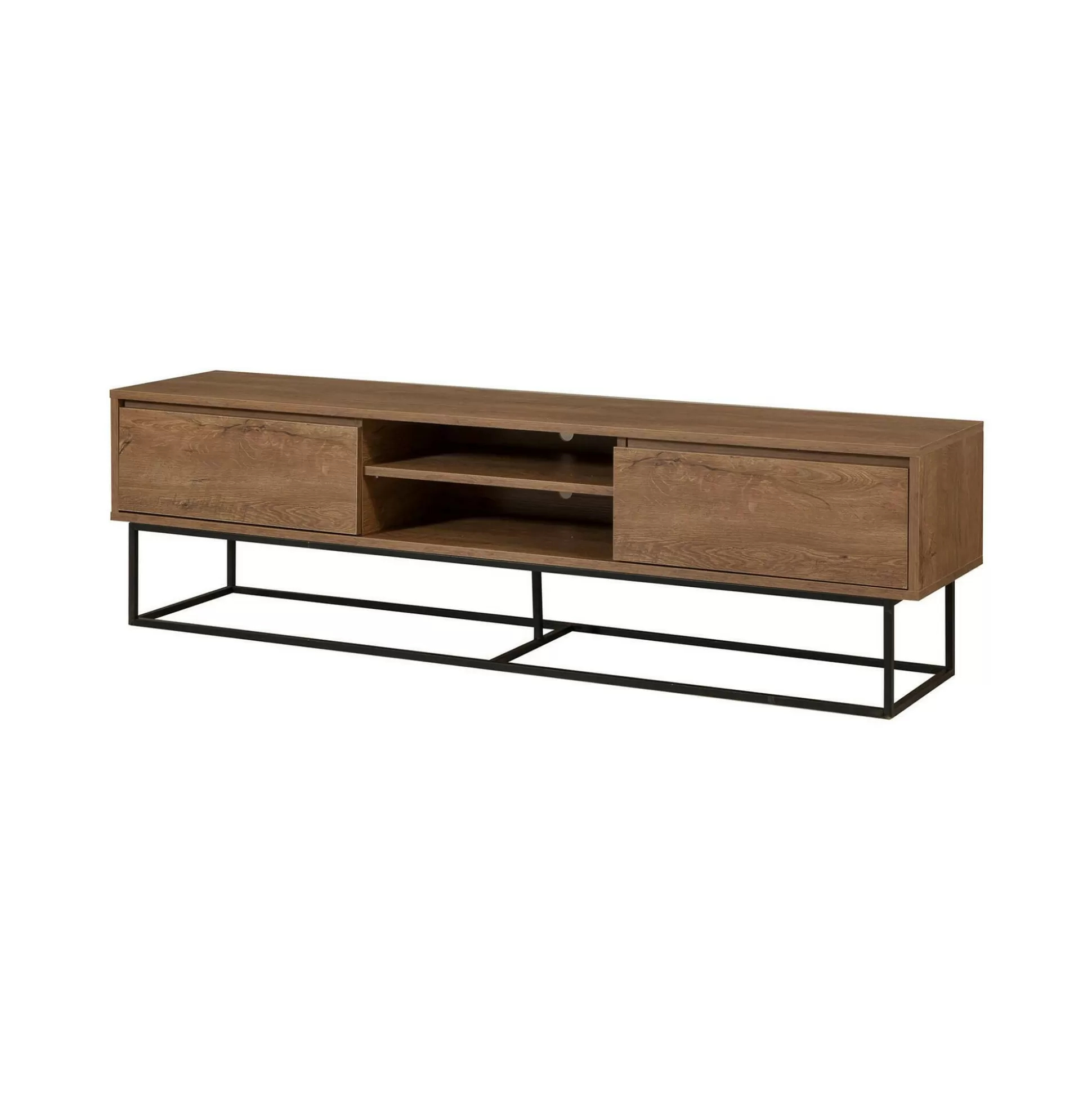 Dmora Mobili Porta Tv<Mobile porta TV Corinna, Noce e Nero, 180x40h50 cm