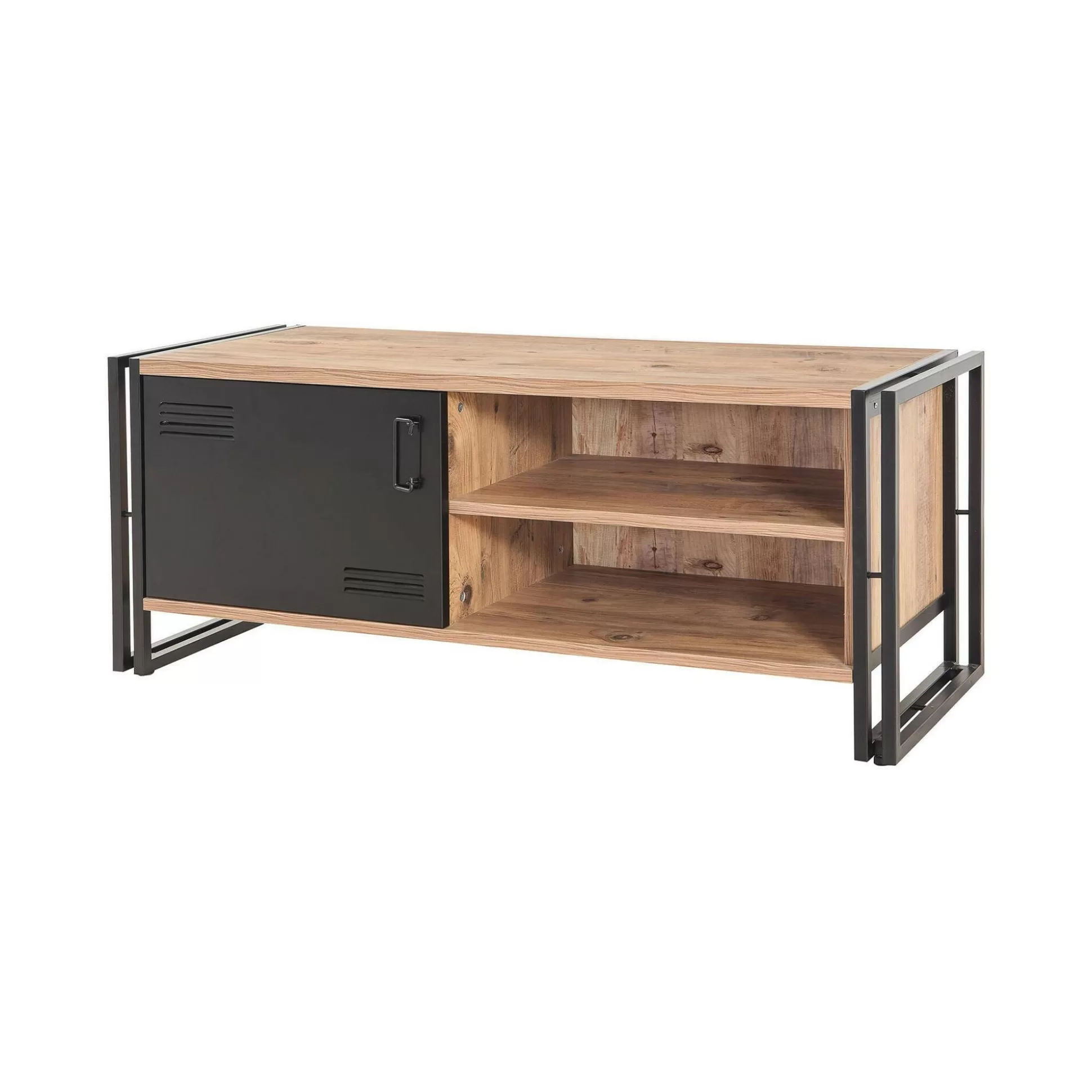 Dmora Mobili Porta Tv<Mobile porta TV Cyprien, Quercia e Nero, 130x45h50 cm