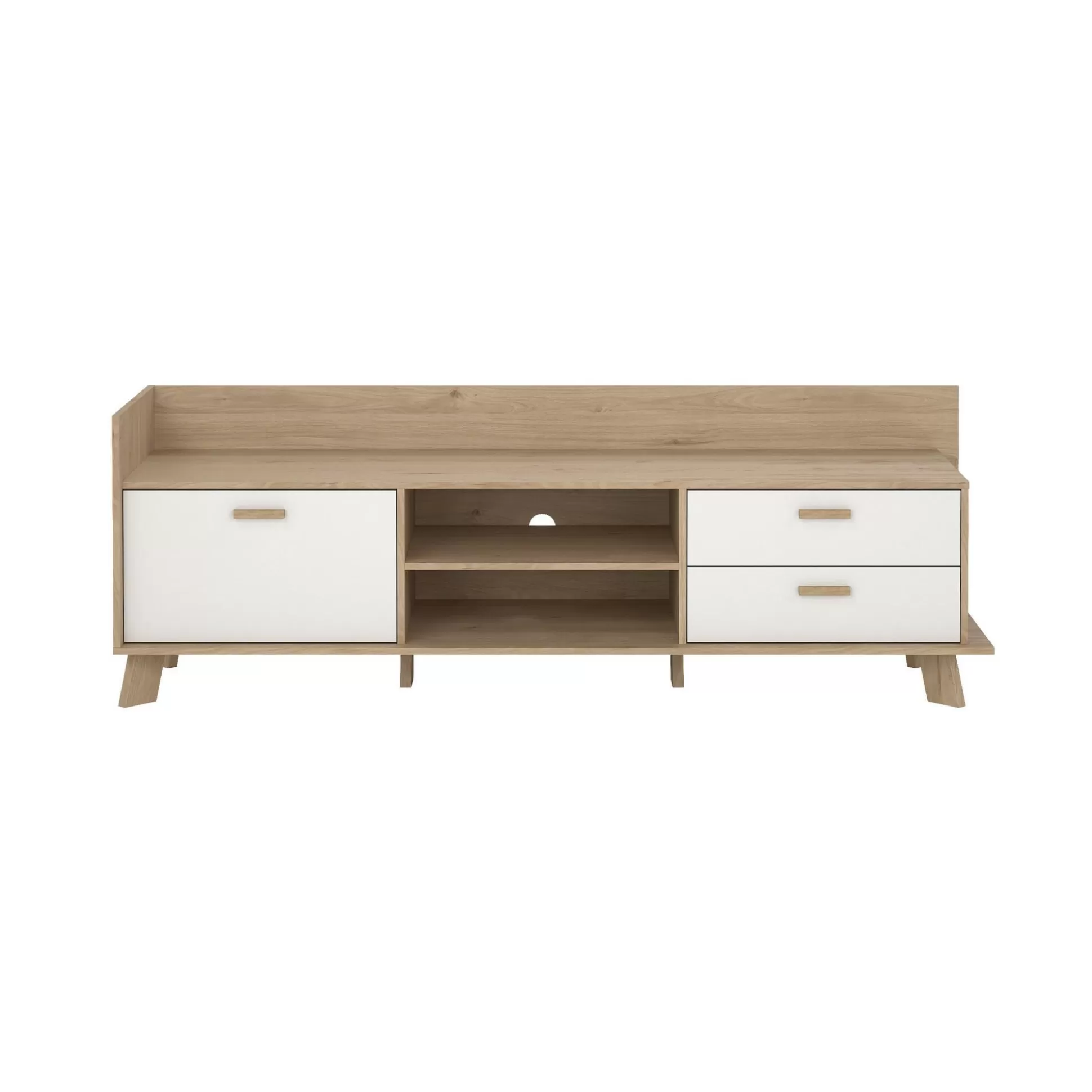 Dmora Mobili Porta Tv<Mobile porta TV Dtestin, 51x182 h62 cm, Rovere e Bianco
