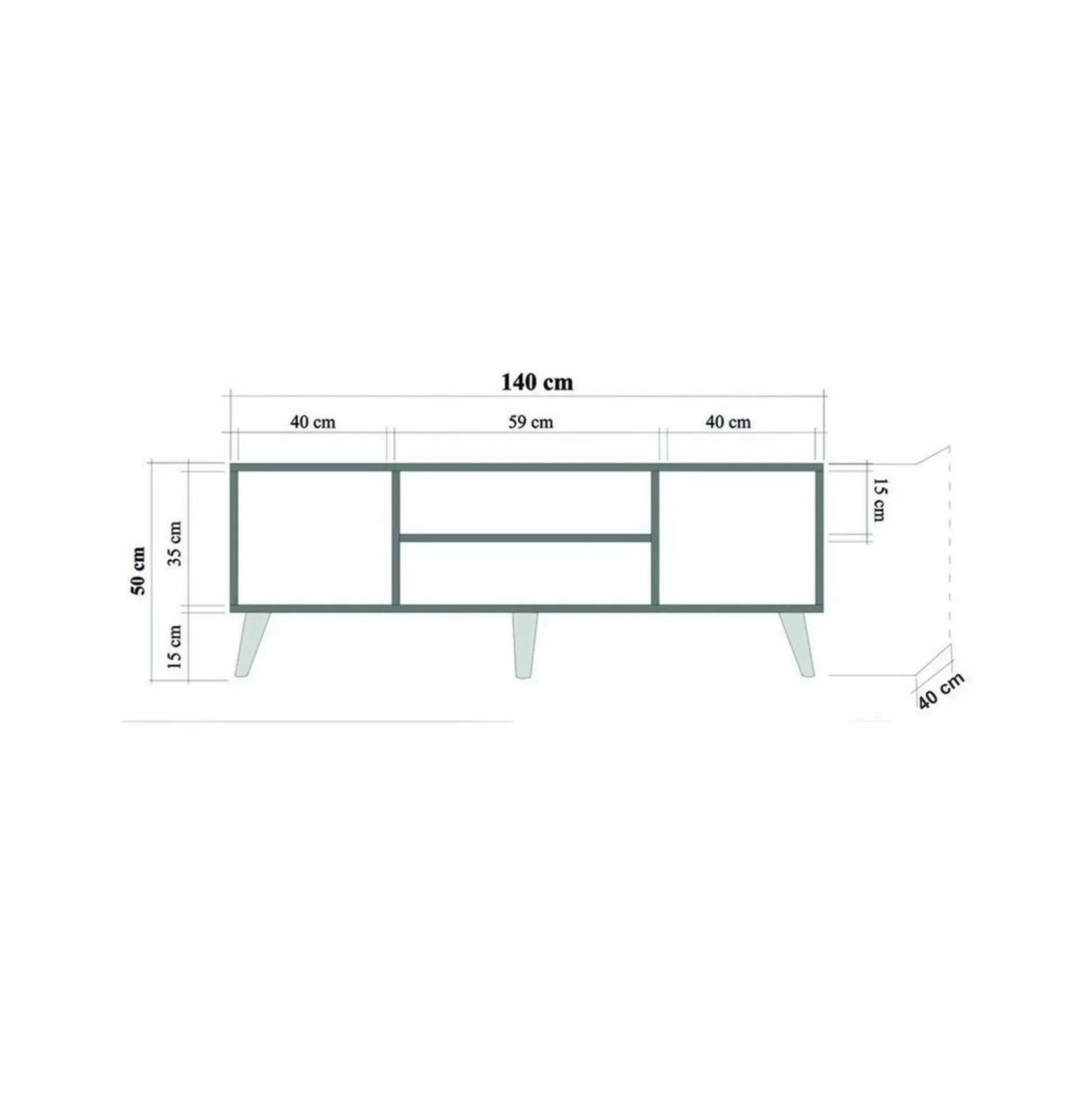 Dmora Mobili Porta Tv<Mobile porta TV Enrica, 140x40h50 cm, Quercia e Multicolore