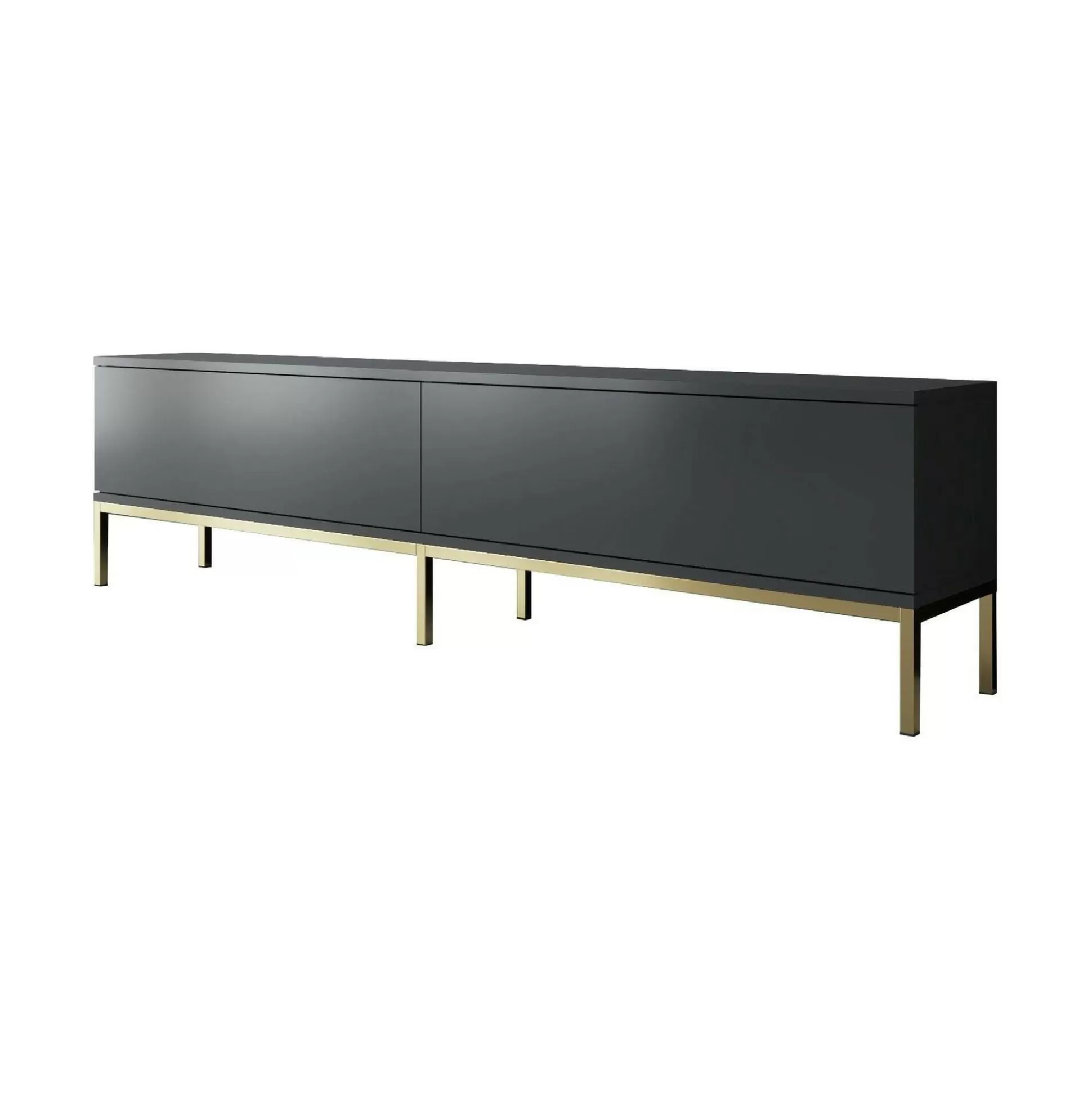 Dmora Mobili Porta Tv<Mobile porta TV Espero, 180x30h47 cm, Antracite e Oro