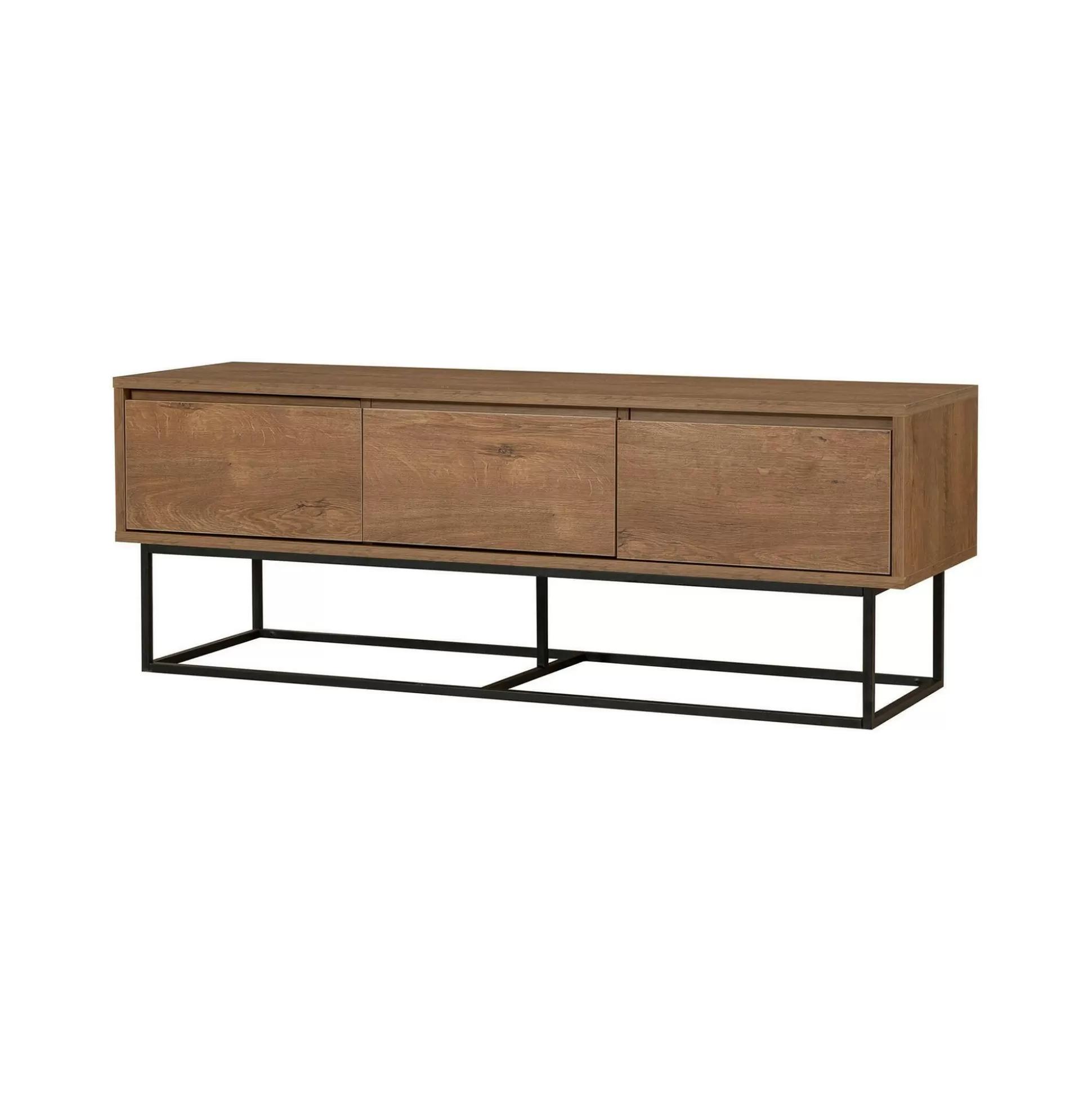 Dmora Mobili Porta Tv<Mobile porta TV Iginia, Noce e Nero, 140x40h50 cm
