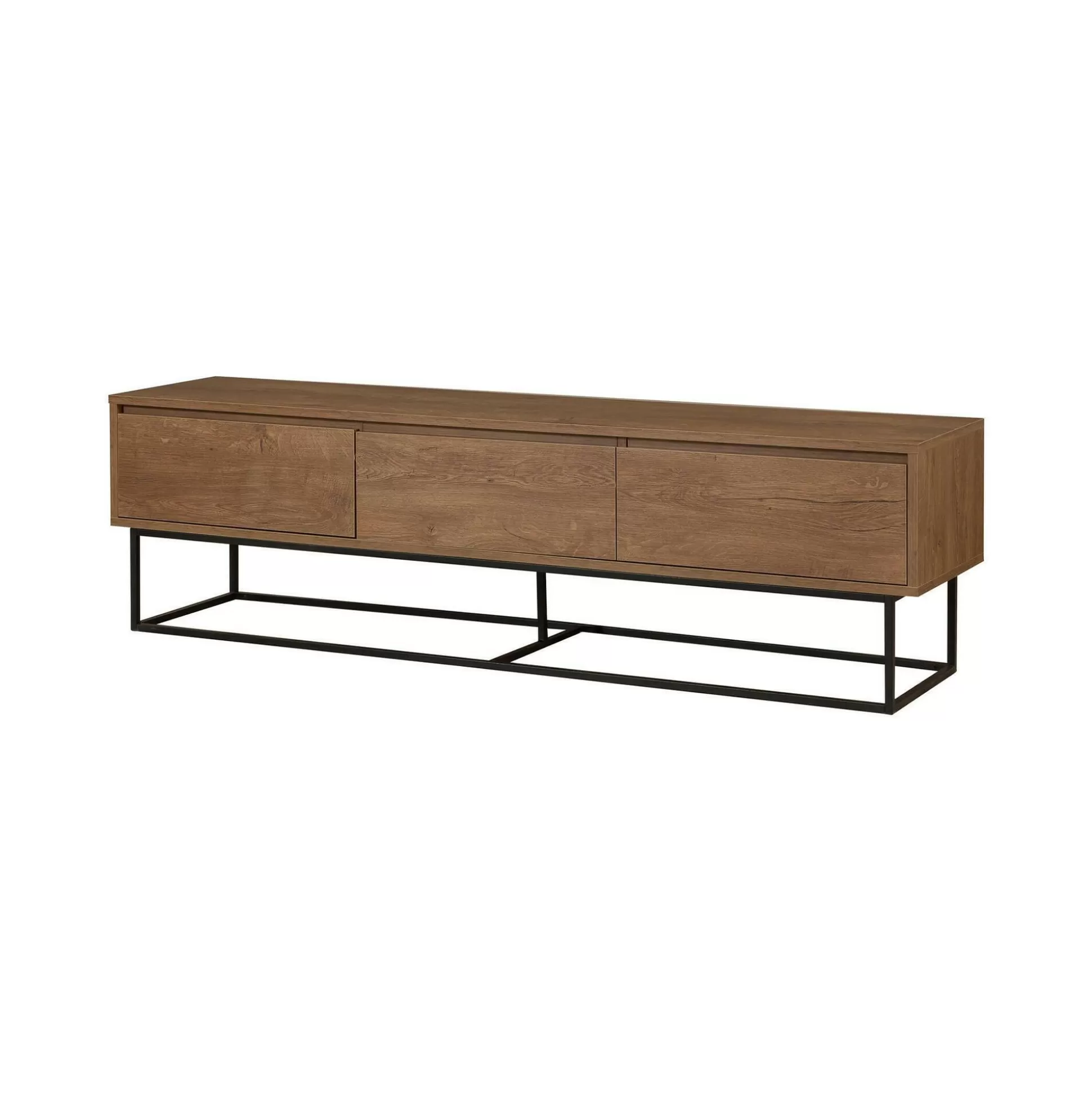 Dmora Mobili Porta Tv<Mobile porta TV Iginia, Noce e Nero, 180x40h50 cm