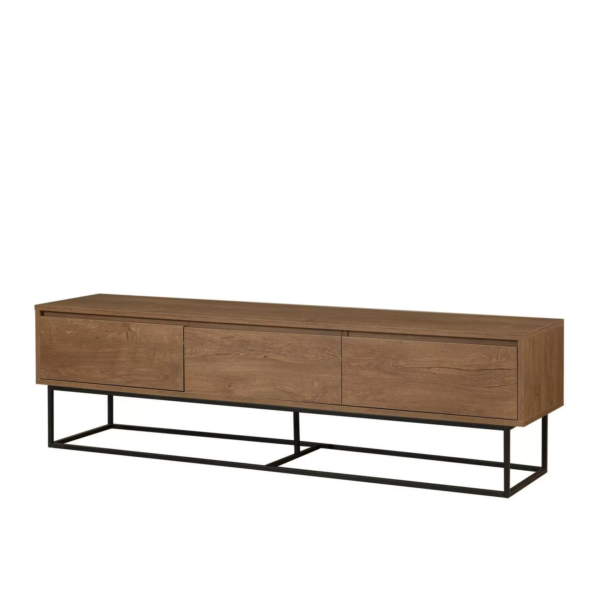 Dmora Mobili Porta Tv<Mobile porta TV Iginia, Noce e Nero, 180x40h50 cm