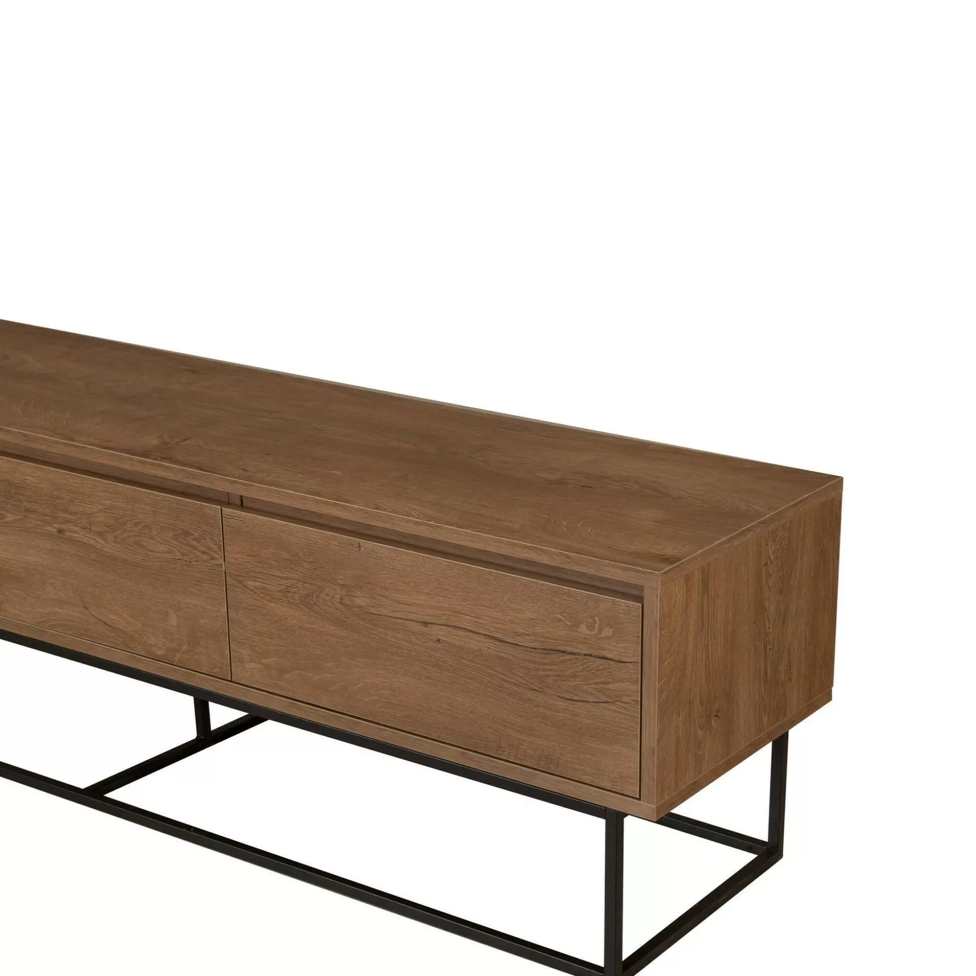 Dmora Mobili Porta Tv<Mobile porta TV Iginia, Noce e Nero, 180x40h50 cm
