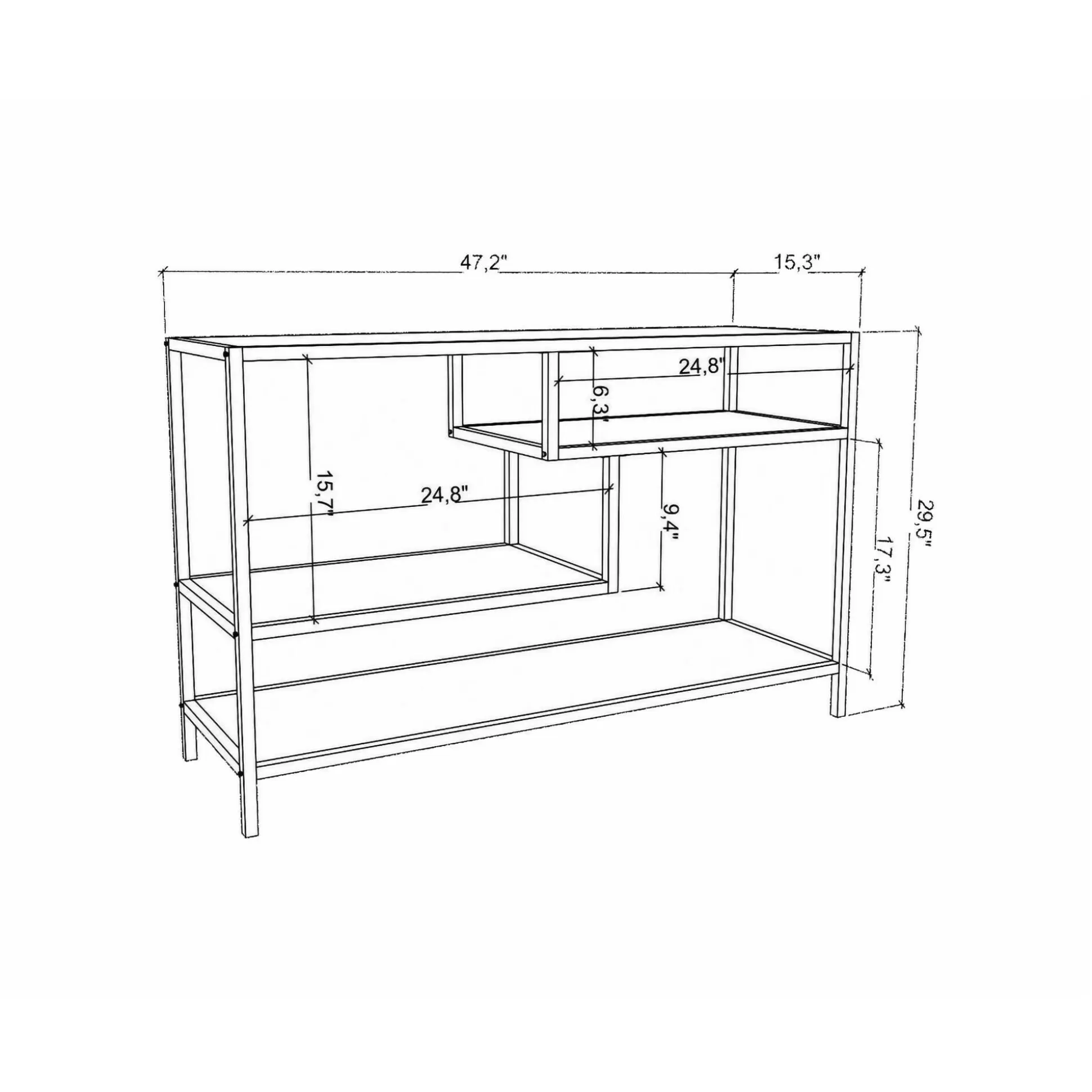 Dmora Mobili Porta Tv<Mobile porta TV Ivette, 120x39h75 cm, Bianco e Nero
