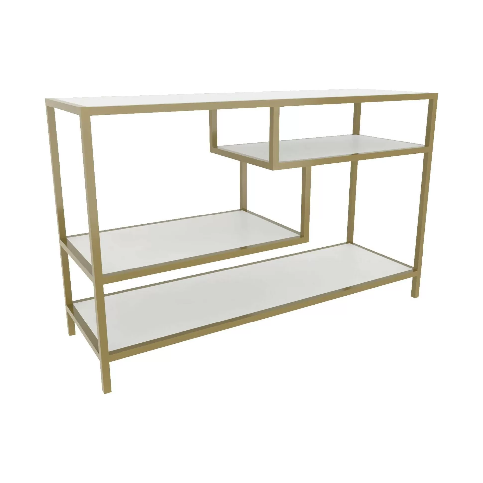 Dmora Mobili Porta Tv<Mobile porta TV Ivette, 120x39h75 cm, Oro e Bianco