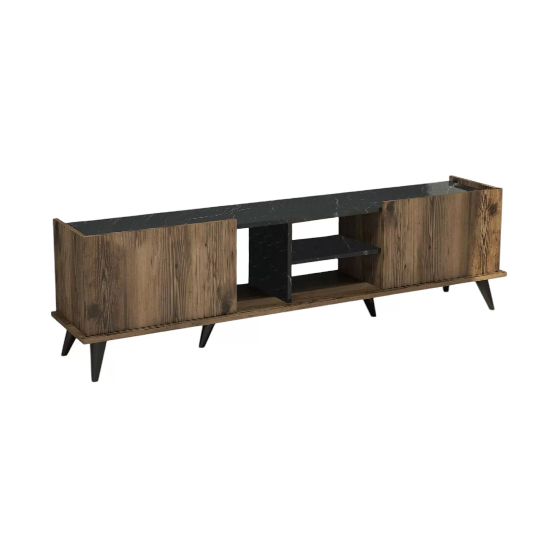 Dmora Mobili Porta Tv<Mobile porta TV Paine, 180x34 h52 cm, Noce e Nero