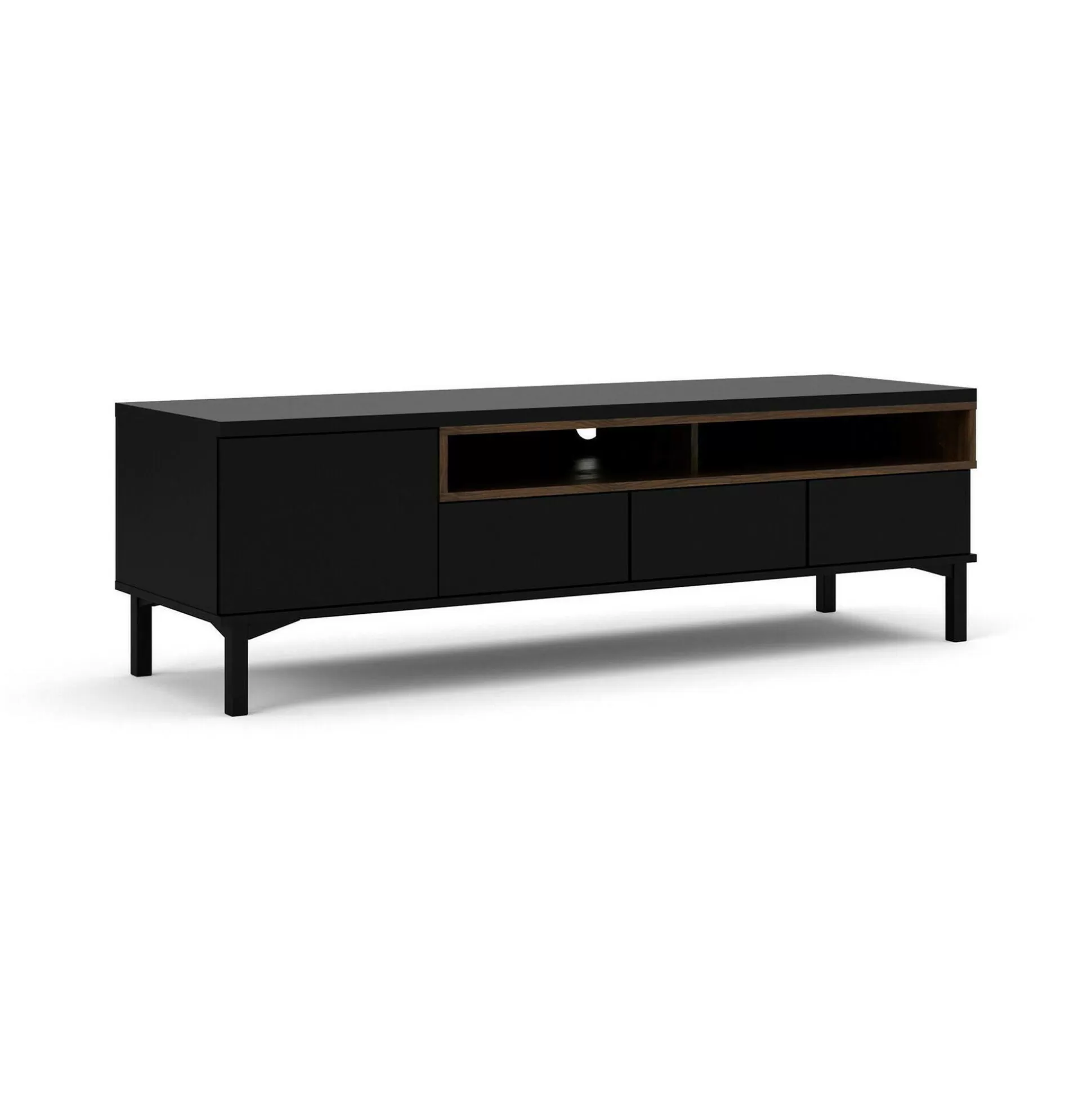 Dmora Mobili Porta Tv<Mobile porta TV Rosata, 48x156 h48 cm, Nero e Noce