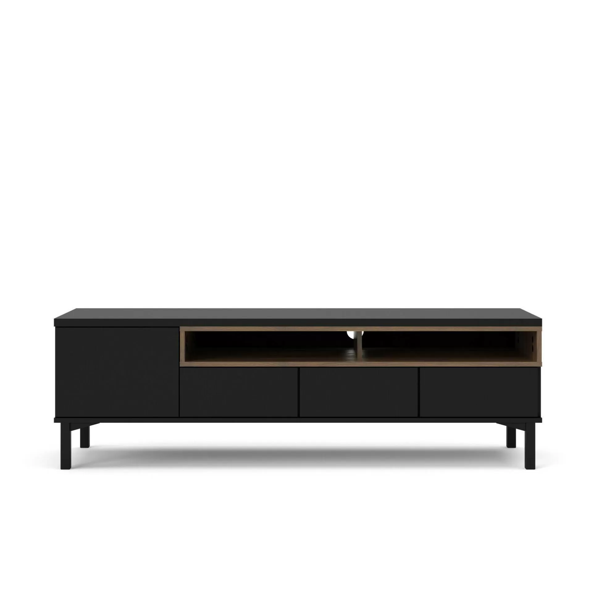 Dmora Mobili Porta Tv<Mobile porta TV Rosata, 48x156 h48 cm, Nero e Noce