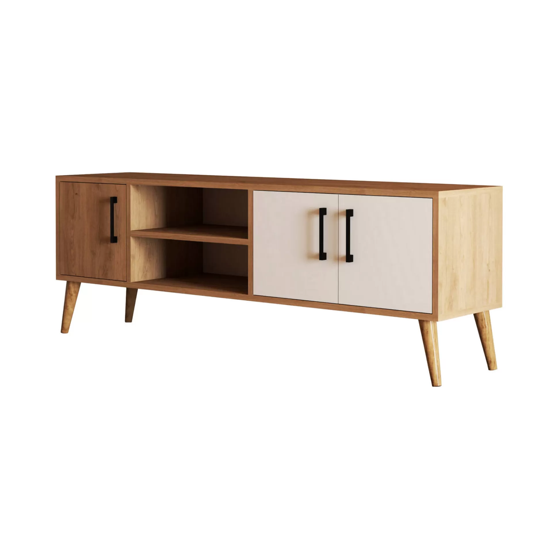 Dmora Mobili Porta Tv<Mobile porta TV Rosita, 150x34 h52 cm, Quercia e Bianco