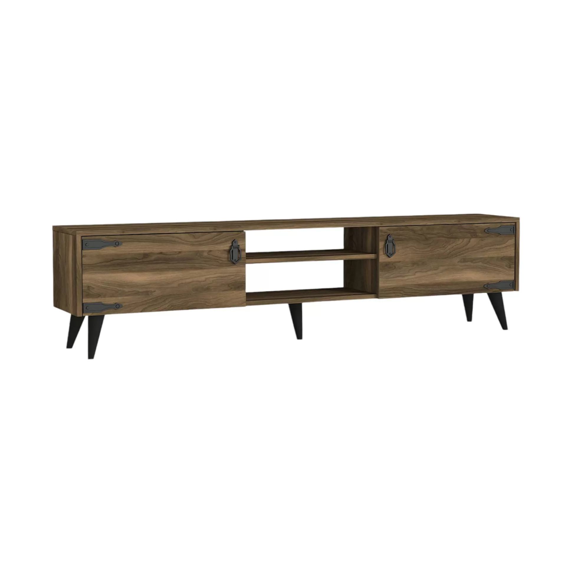 Dmora Mobili Porta Tv<Mobile porta TV Sicilia, 180x30 h49 cm, Noce e Nero