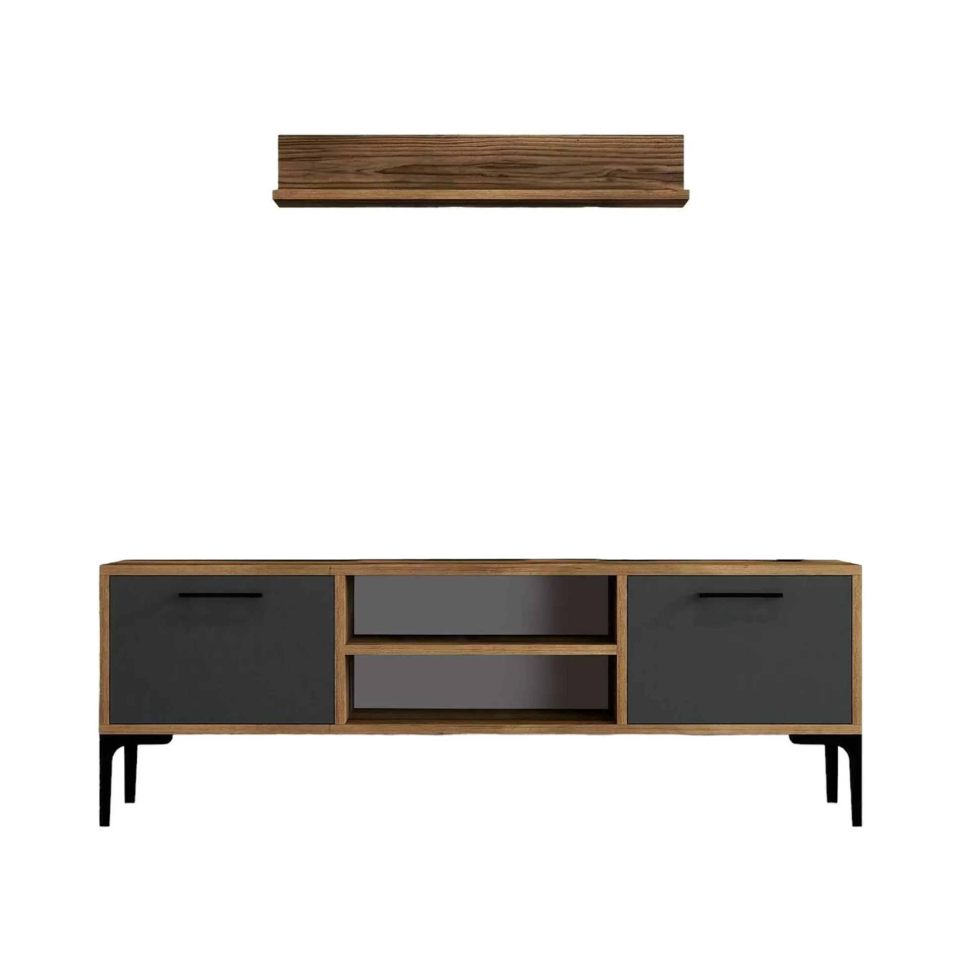 Dmora Mobili Porta Tv<Mobile porta TV sri, 140x30h48 cm, Noce e Antracite
