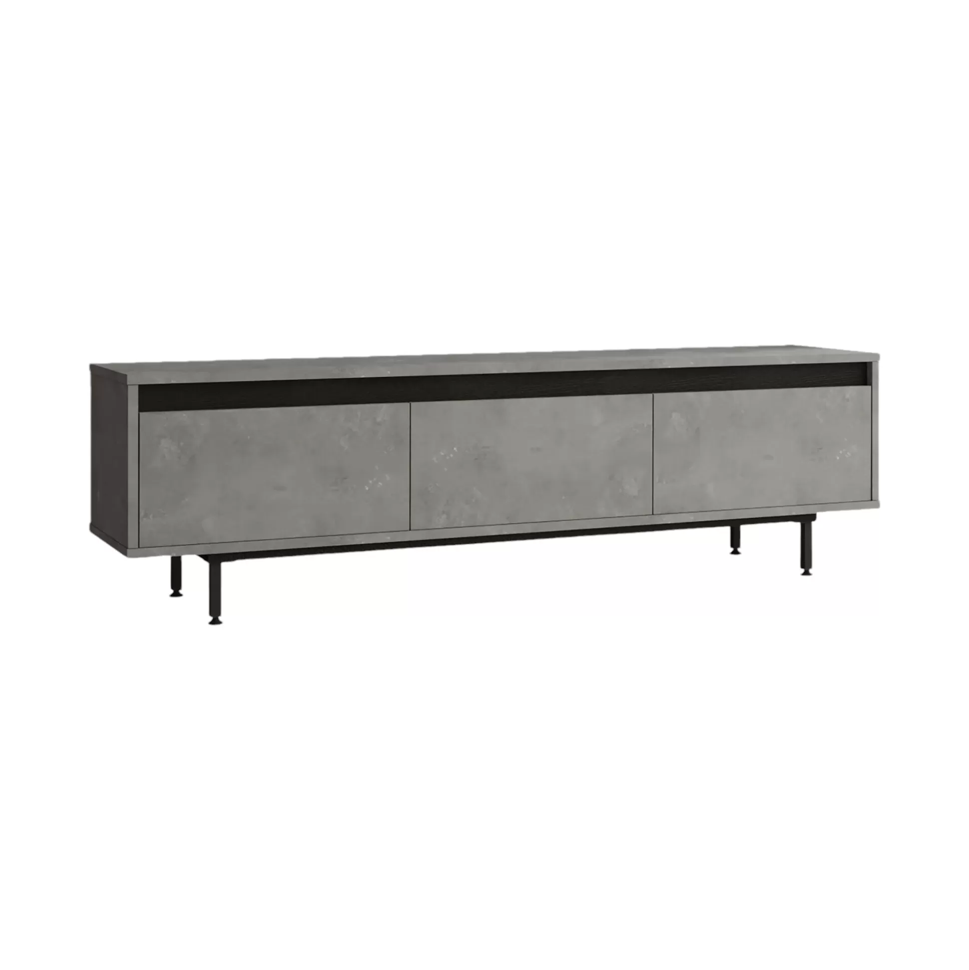Dmora Mobili Porta Tv<Mobile porta TV Titli, 160x36 h45 cm, Argento e Nero