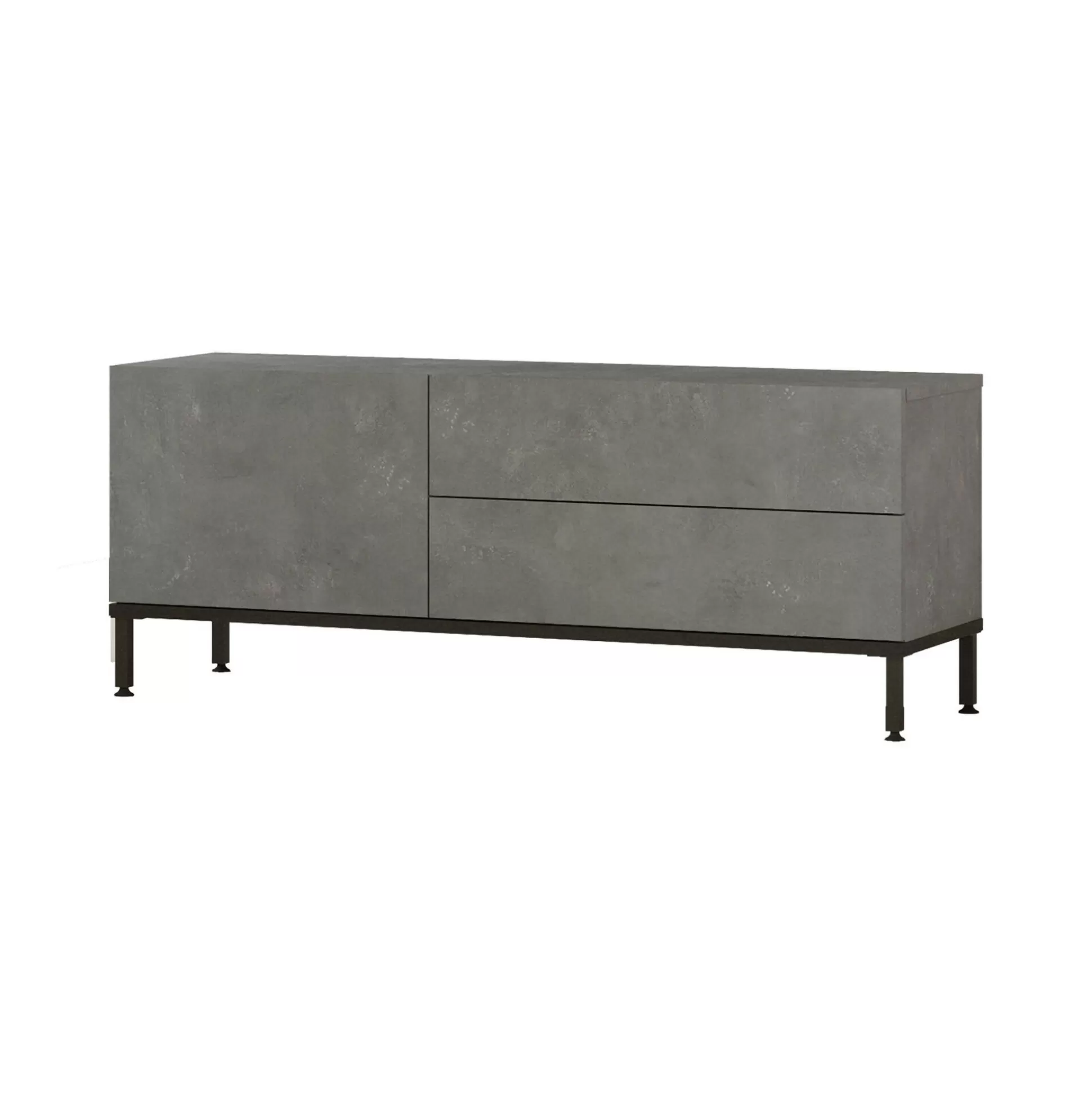 Dmora Mobili Porta Tv<Mobile porta TV Zephir, 120x36 h46 cm, Argento e Nero